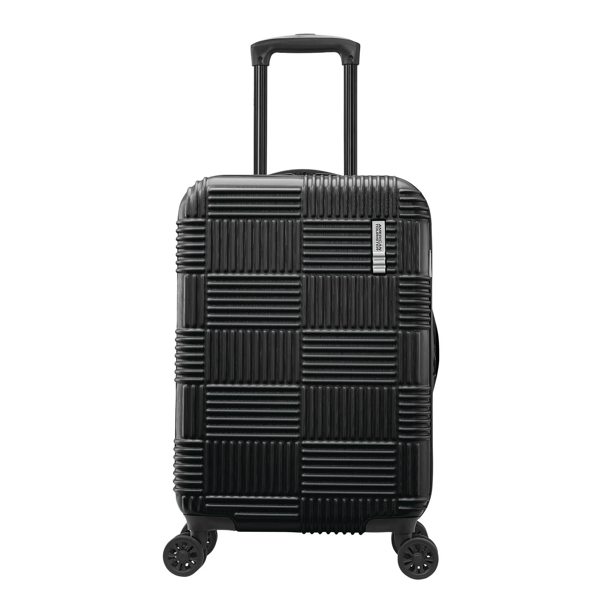 Checkered Hardside Carry-On Spinner Suitcase - Black