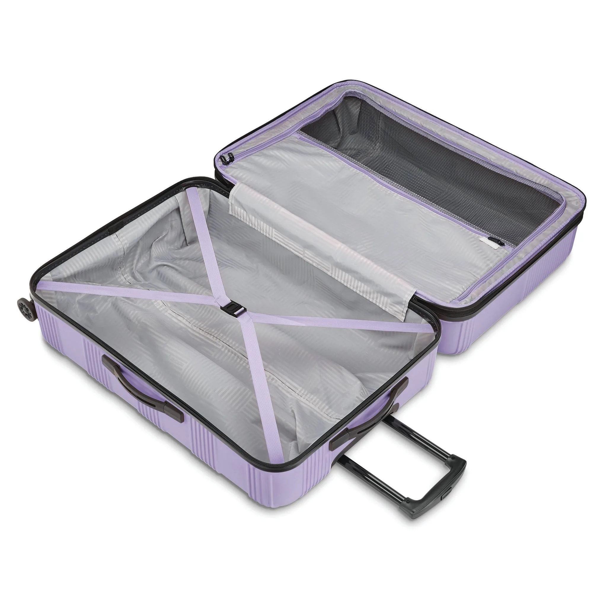 Checkered Hardside Carry On Spinner Suitcase - Soft Lilac - Image 3