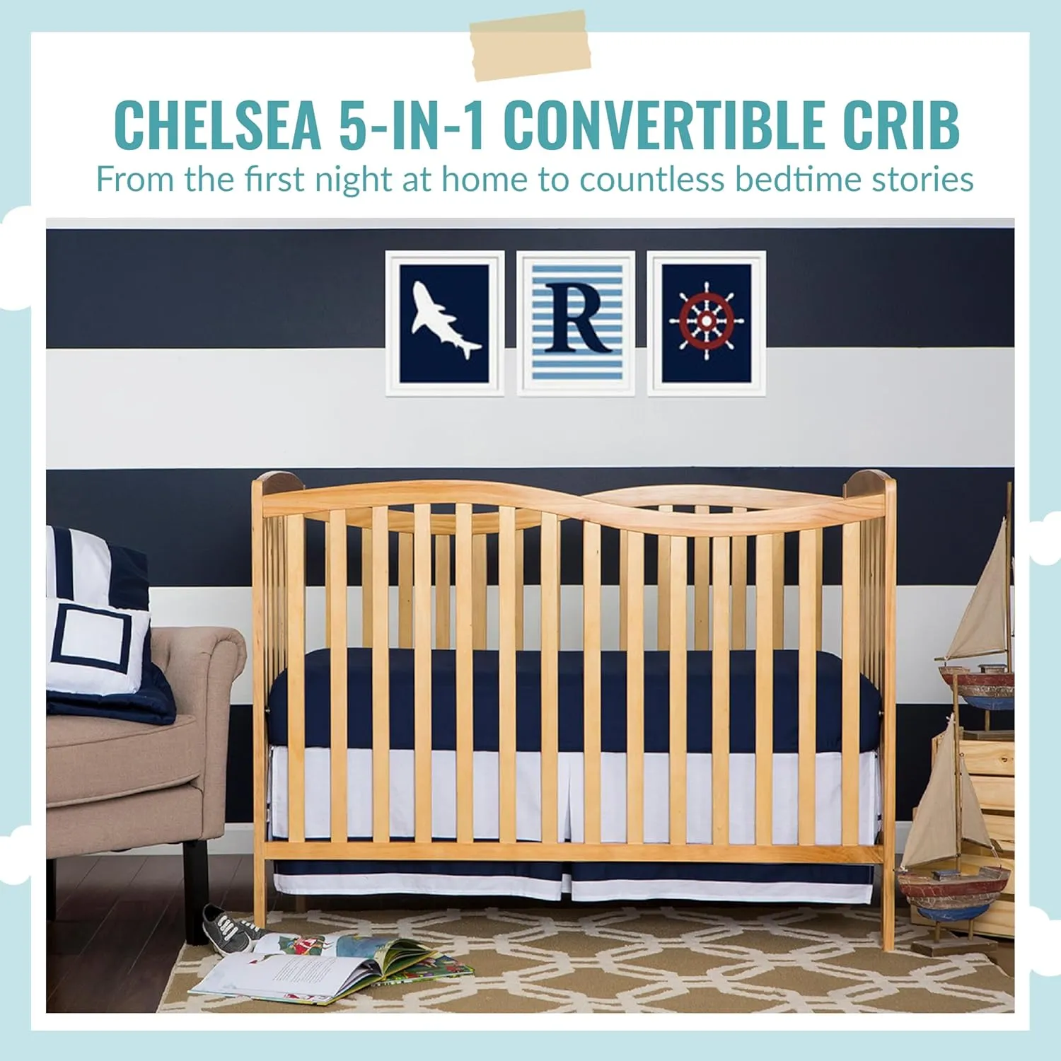 Chelsea 5-In-1 Convertible Crib - Natural - Image 4