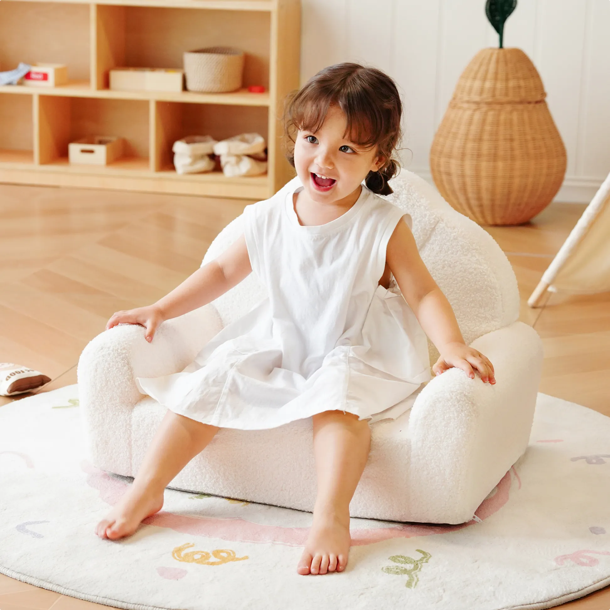 Children's Sofa Series - Flower White - Image 2