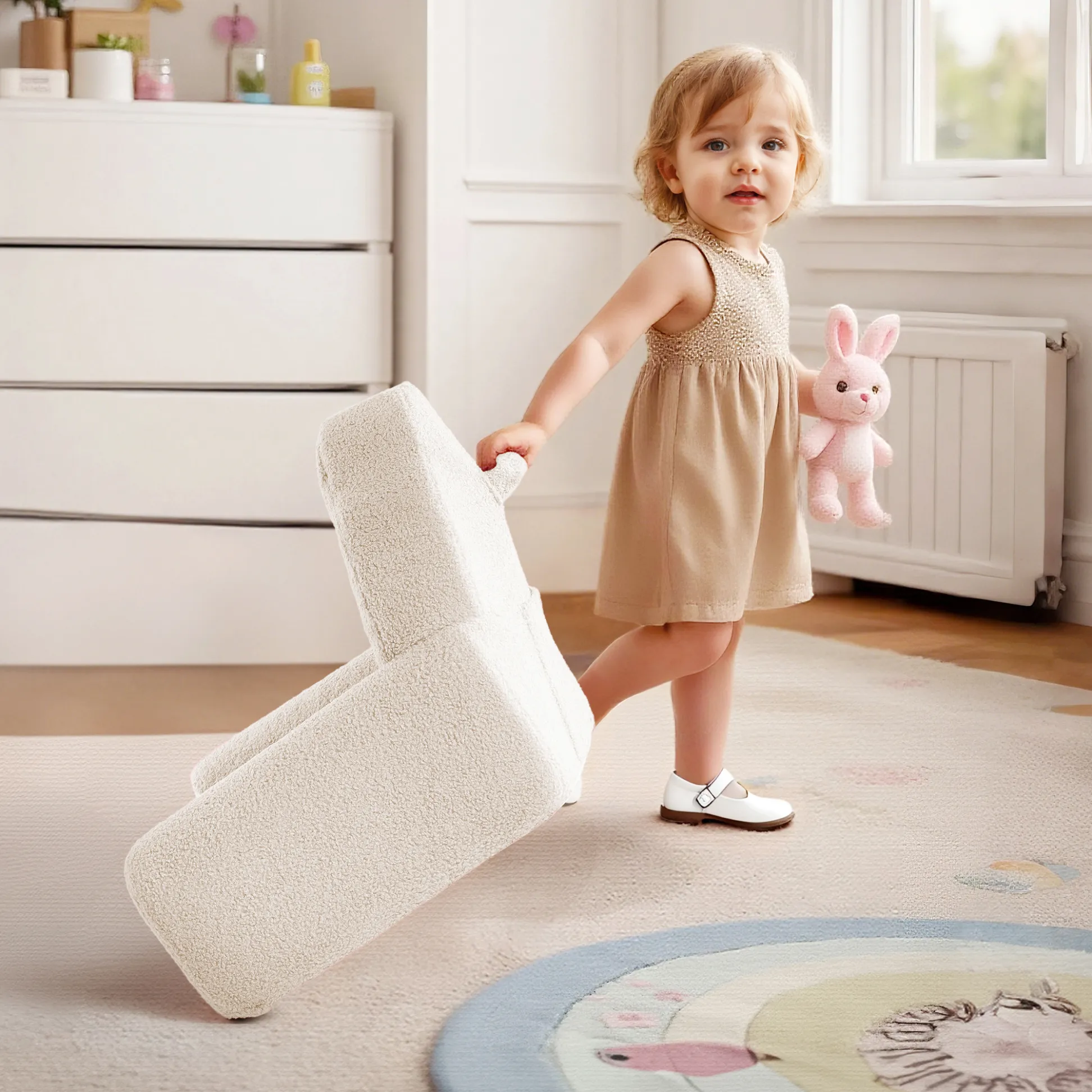 Children's Sofa Series - Flower White - Image 3