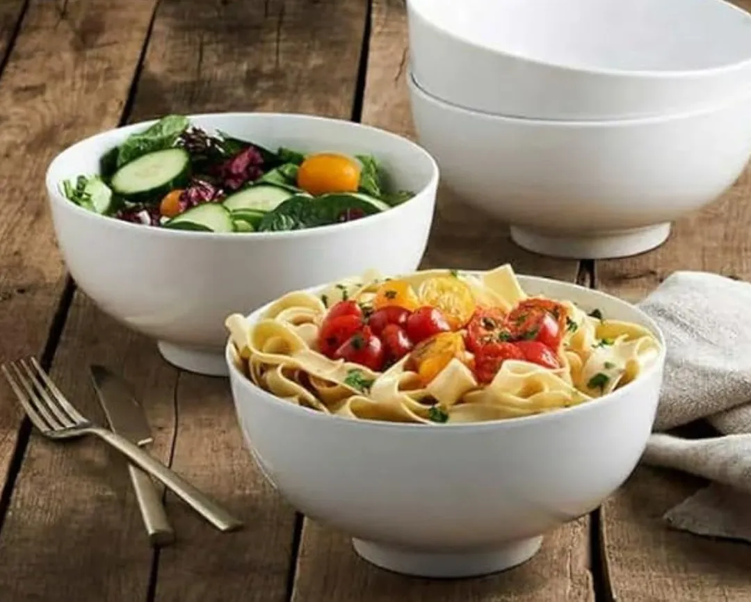 Classic 4 Piece Porcelain All Purpose Bowls - White - Image 5