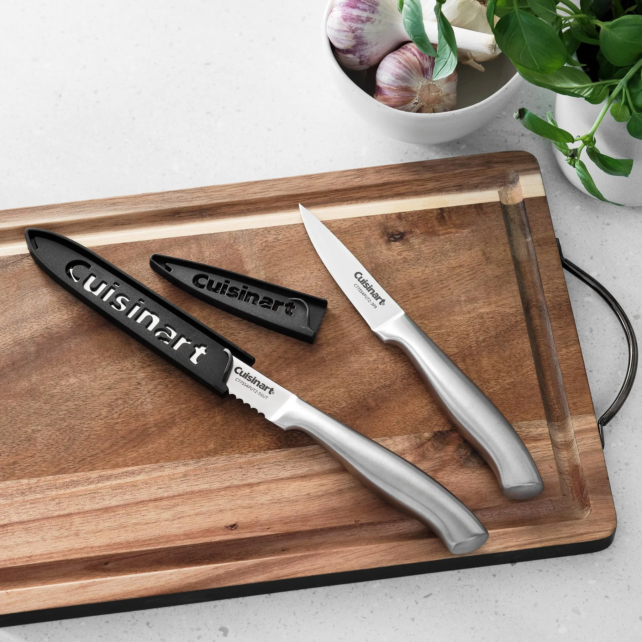 Classic 4pc Stainless Steel Utility Paring Knife Set - Silver - Image 5