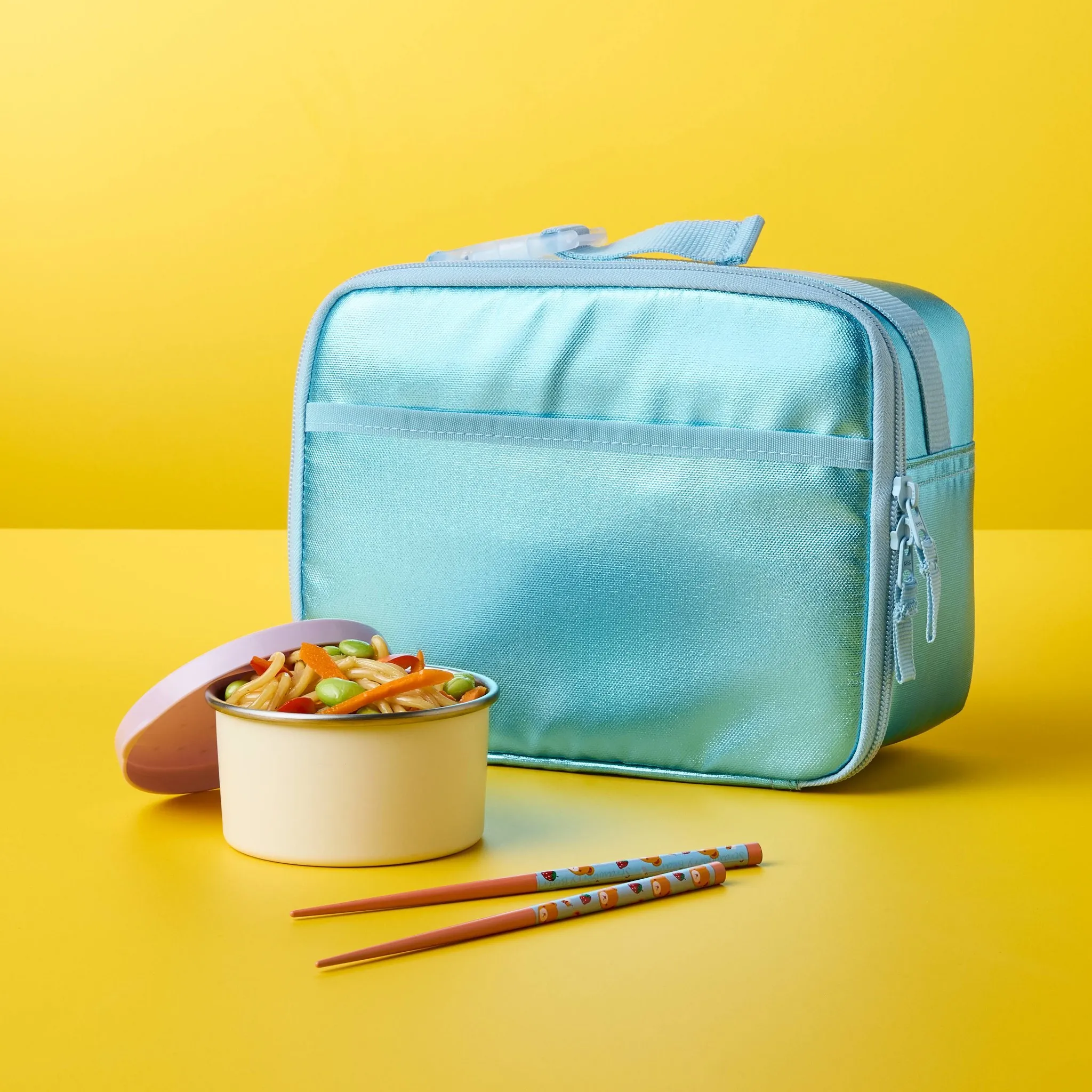 Classic Lunch Sack - Cat & Jack™ Glitter Blue - Image 2