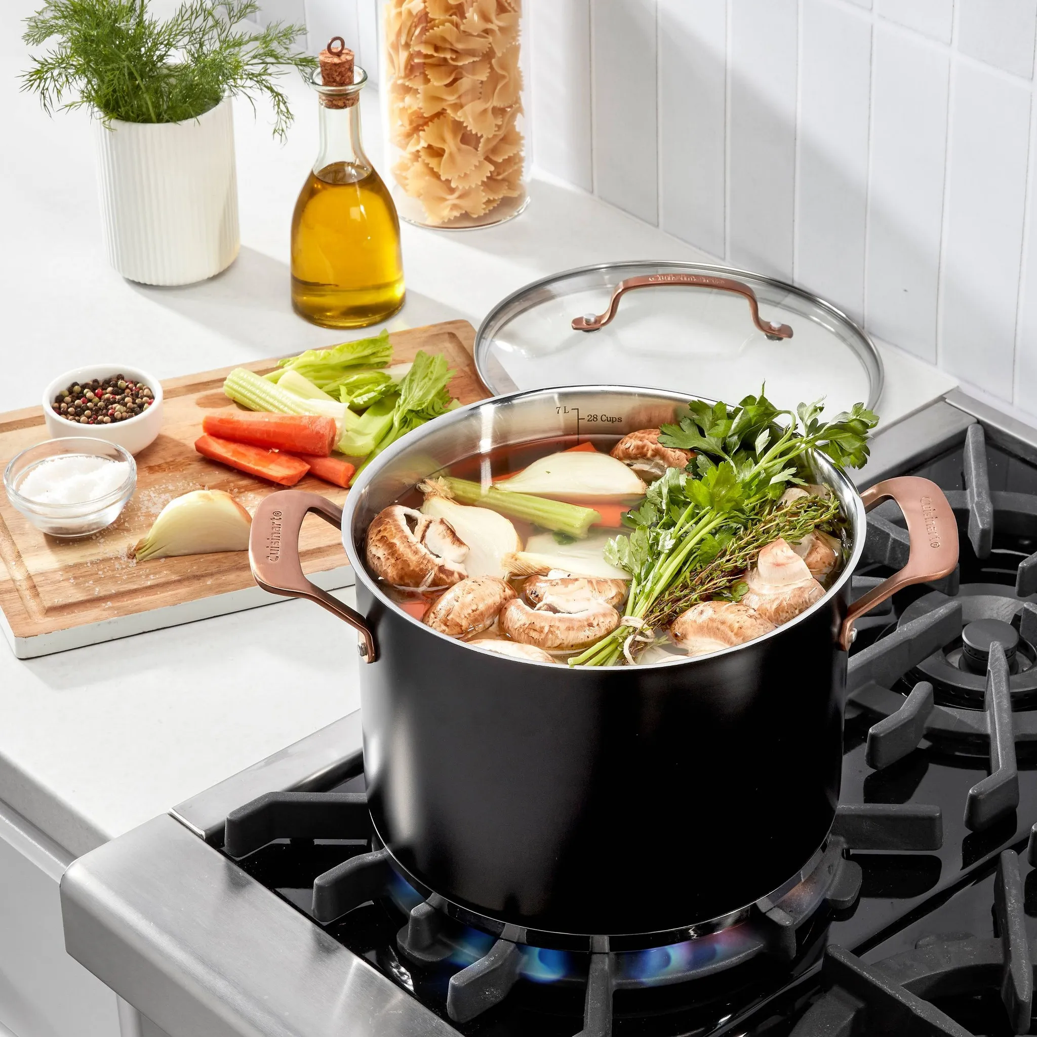 Classic Stainless Steel Stock Pot - Black - Image 3
