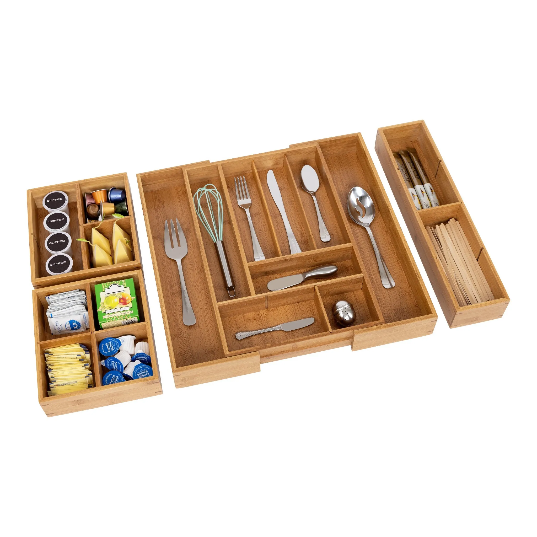 Classics Bamboo Expandable Drawer Organizers - 4 Pieces - Image 5