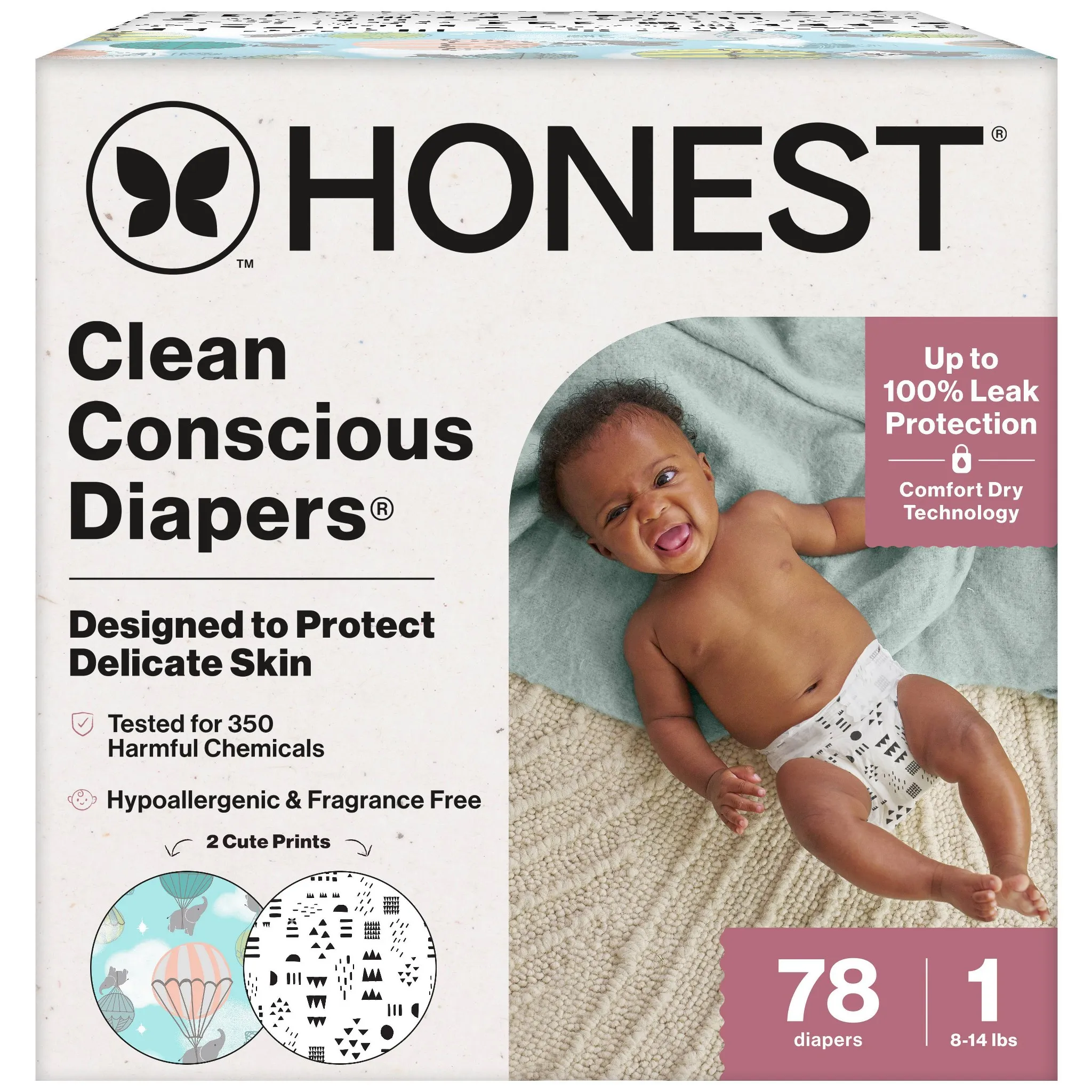 Clean Conscious Disposable Diapers - Size 1 - 78 Count - Image 3