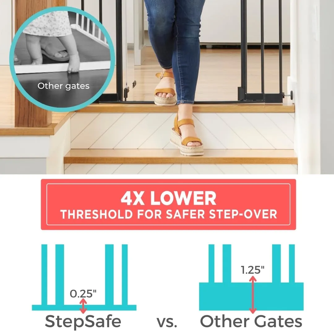 Clear Walk-Thru Baby Gate - Adjustable Metal Safety Gate - Image 4