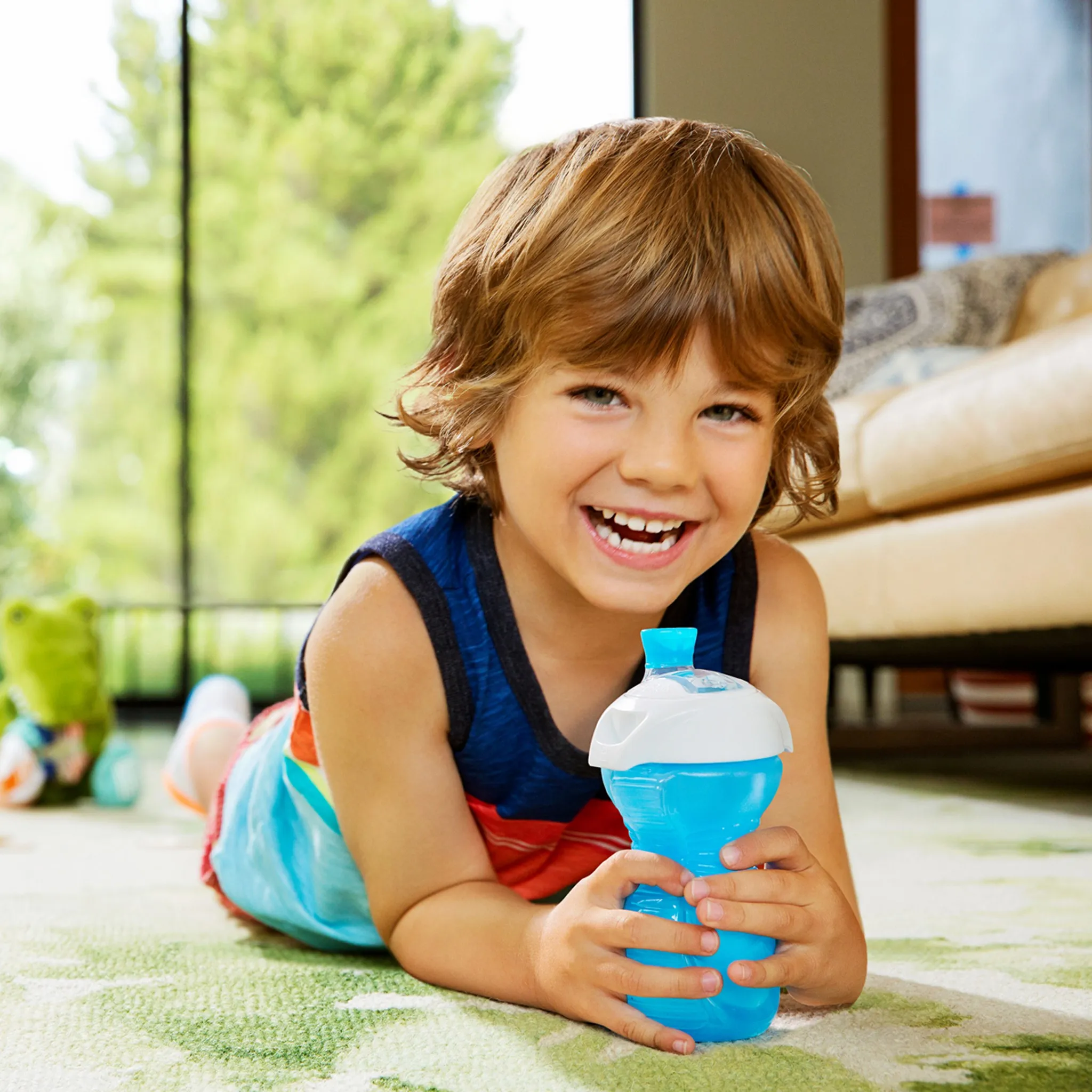 Click Lock 9oz Bite Proof Soft Spout Sippy Cup – 2pk Blue/Green - Image 4