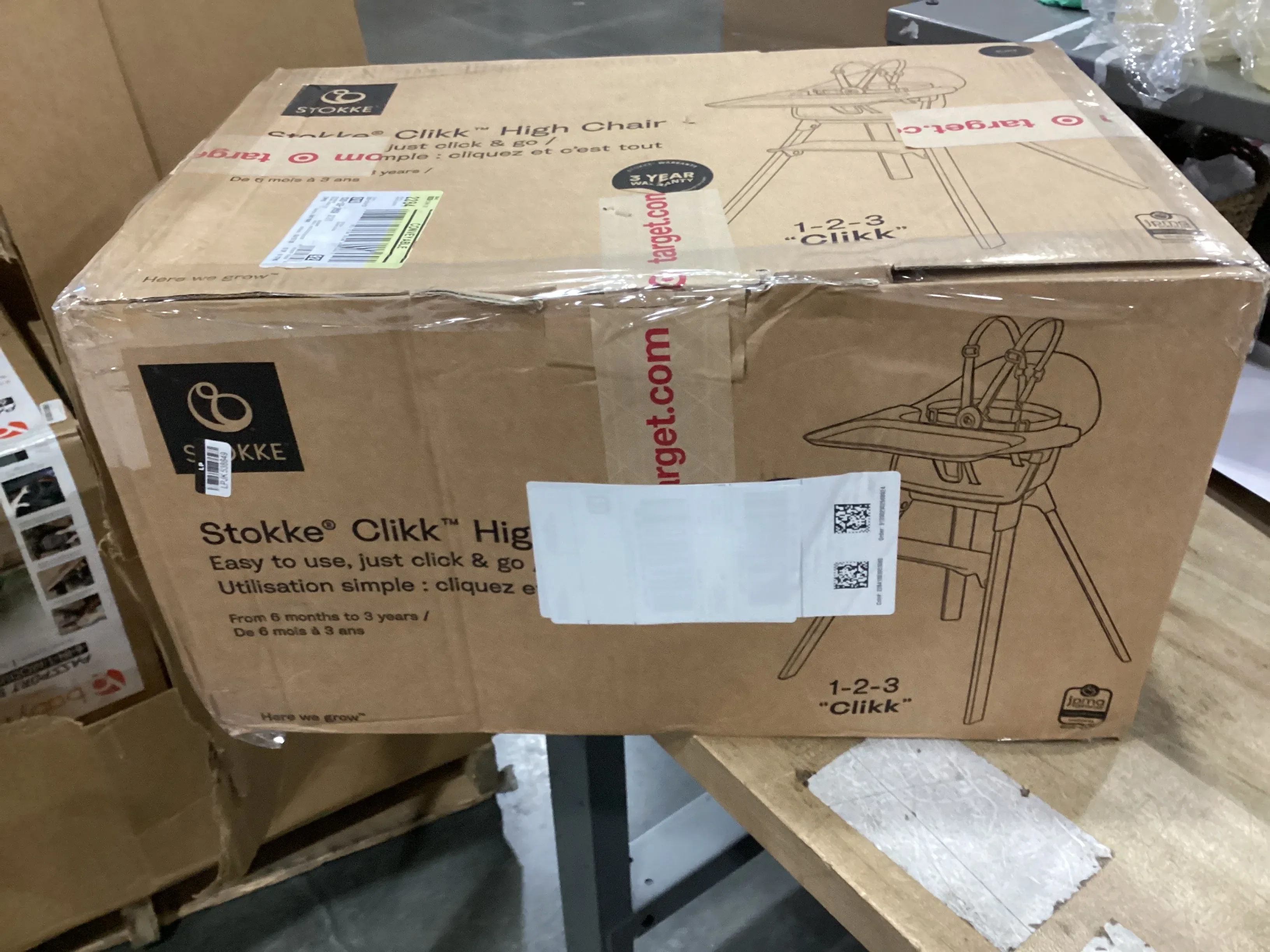 Clikk High Chair All-in-One with Tray & Harness - Black Warm Brown - Image 2