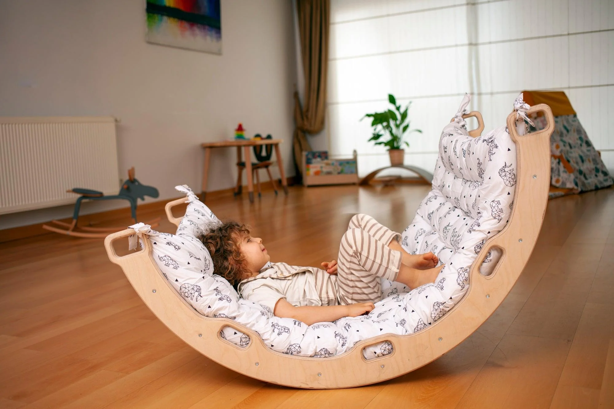 Climbing Arch Rocker With Origami Pillow | Montessori Play Set - Image 8