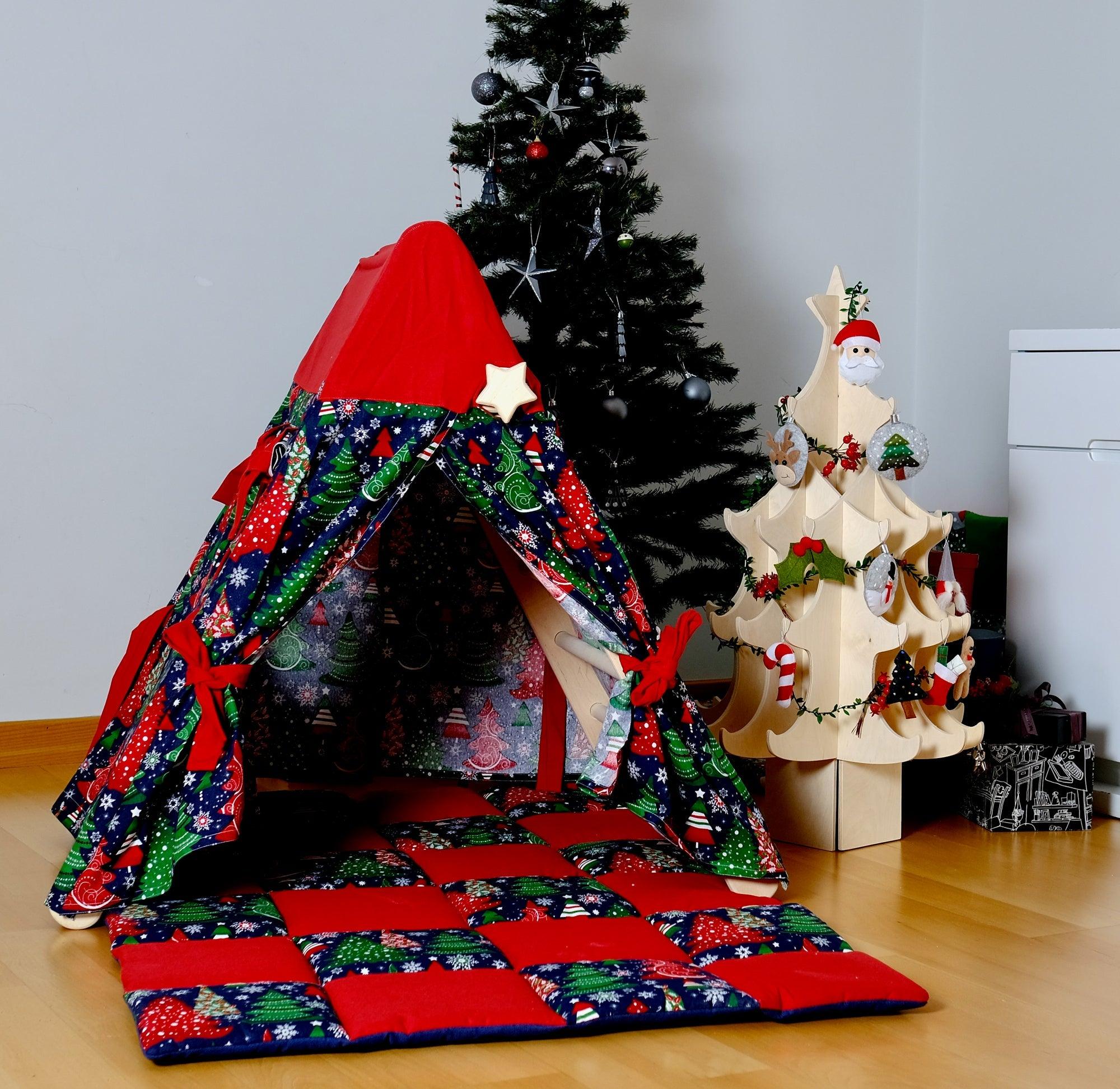 Climbing Triangle With Christmas Tent Cover, Mat, Ramp | Foldable Montessori Play Set - Image 17