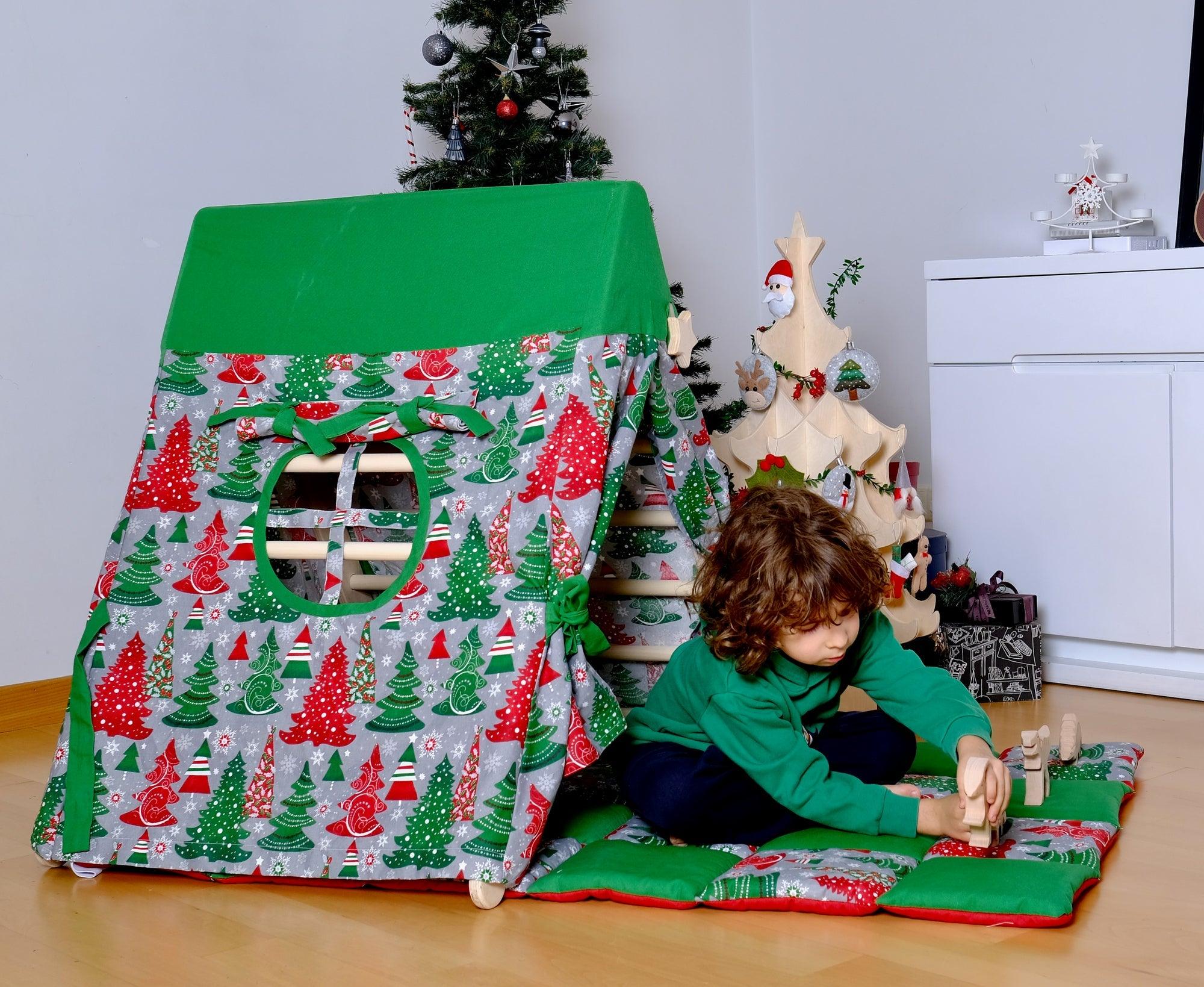 Climbing Triangle With Christmas Tent Cover, Mat, Ramp | Foldable Montessori Play Set - Image 20