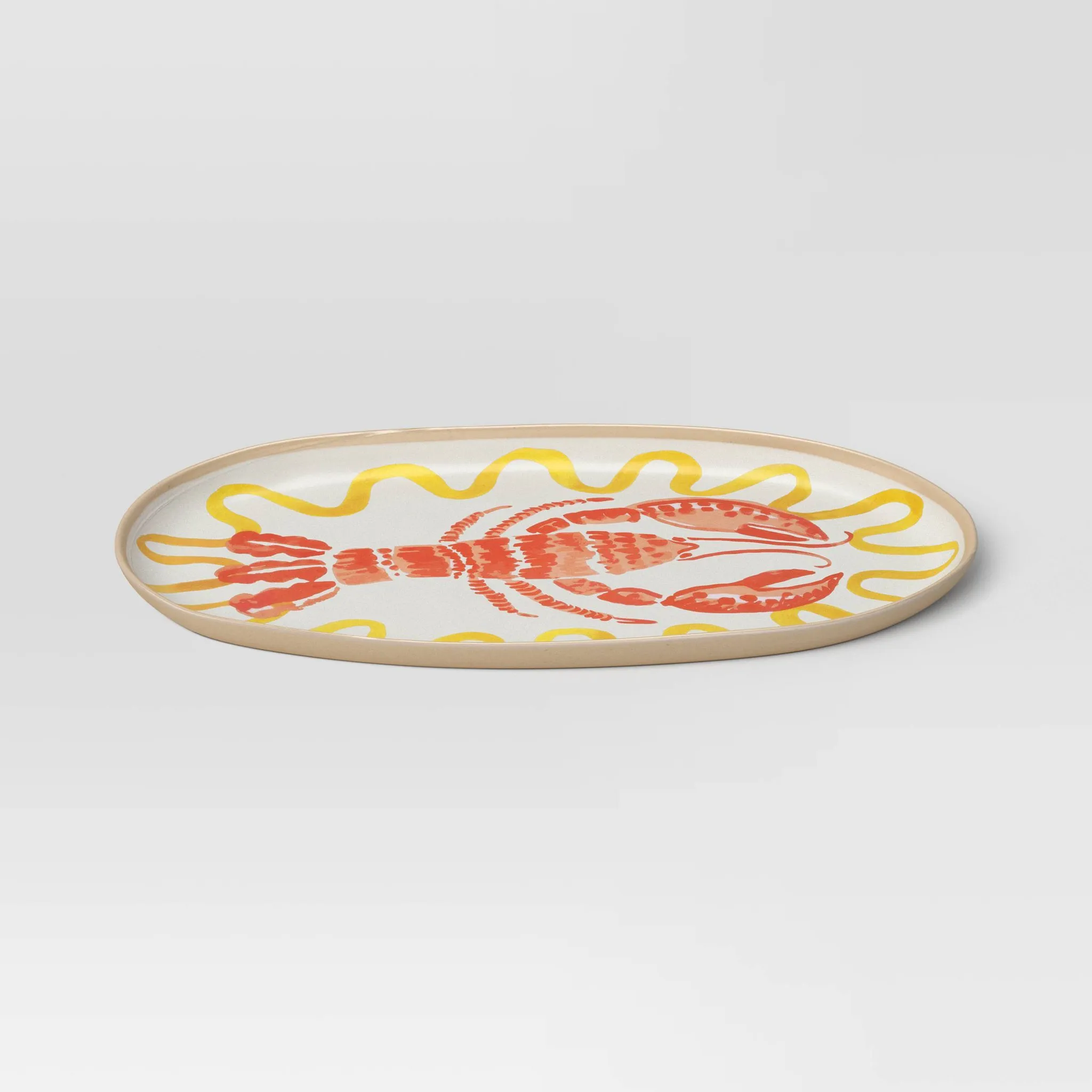 Coastal 16-Inch Oval Lobster Serving Platter - Orange