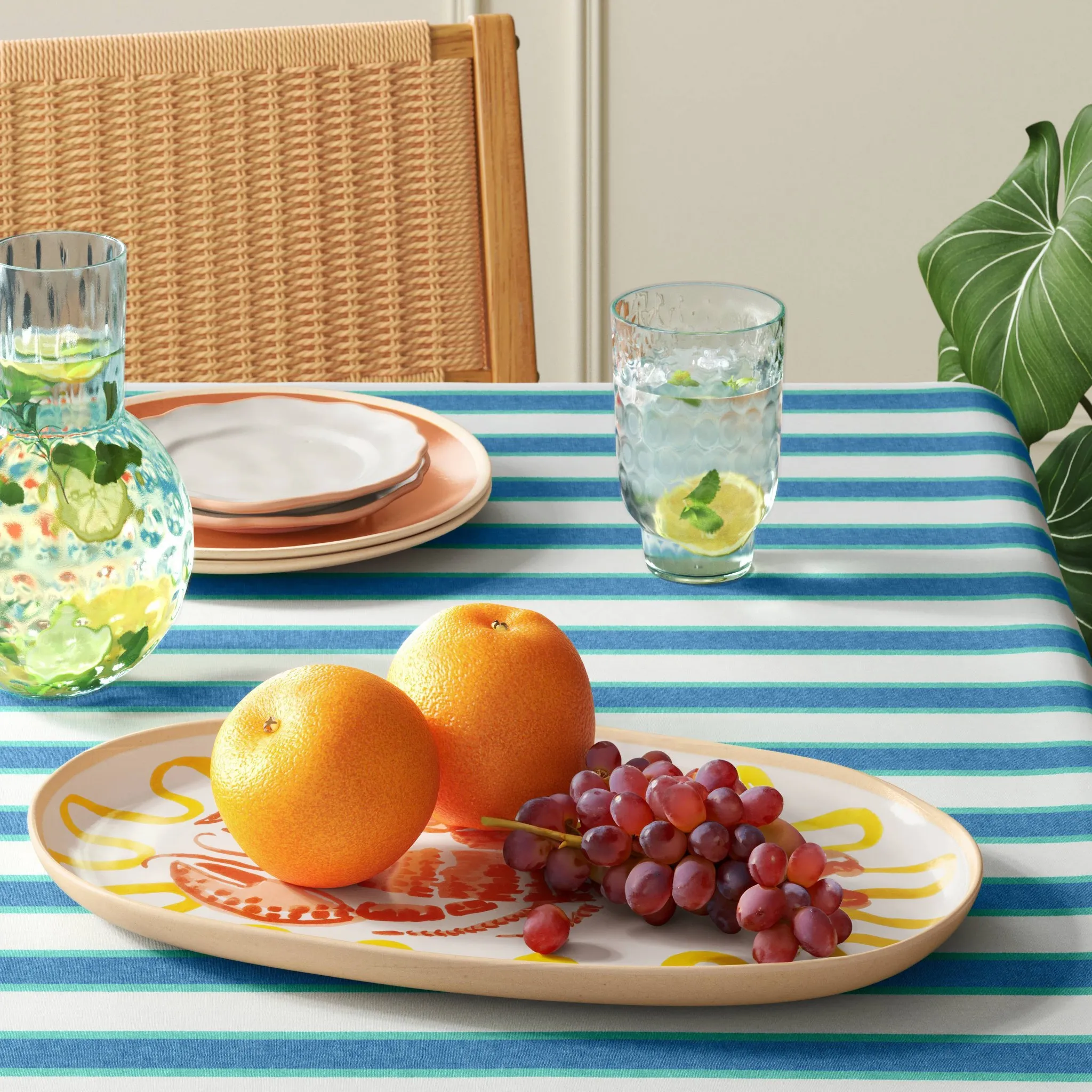 Coastal 16-Inch Oval Lobster Serving Platter - Orange - Image 5
