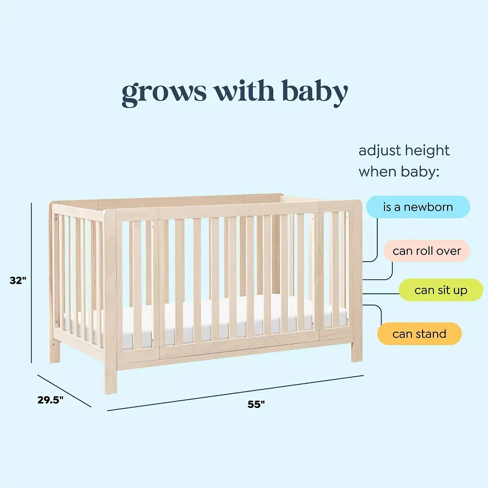 Colby GROW 6-in-1 Convertible Bassinet to Crib - Washed Natural - Image 3