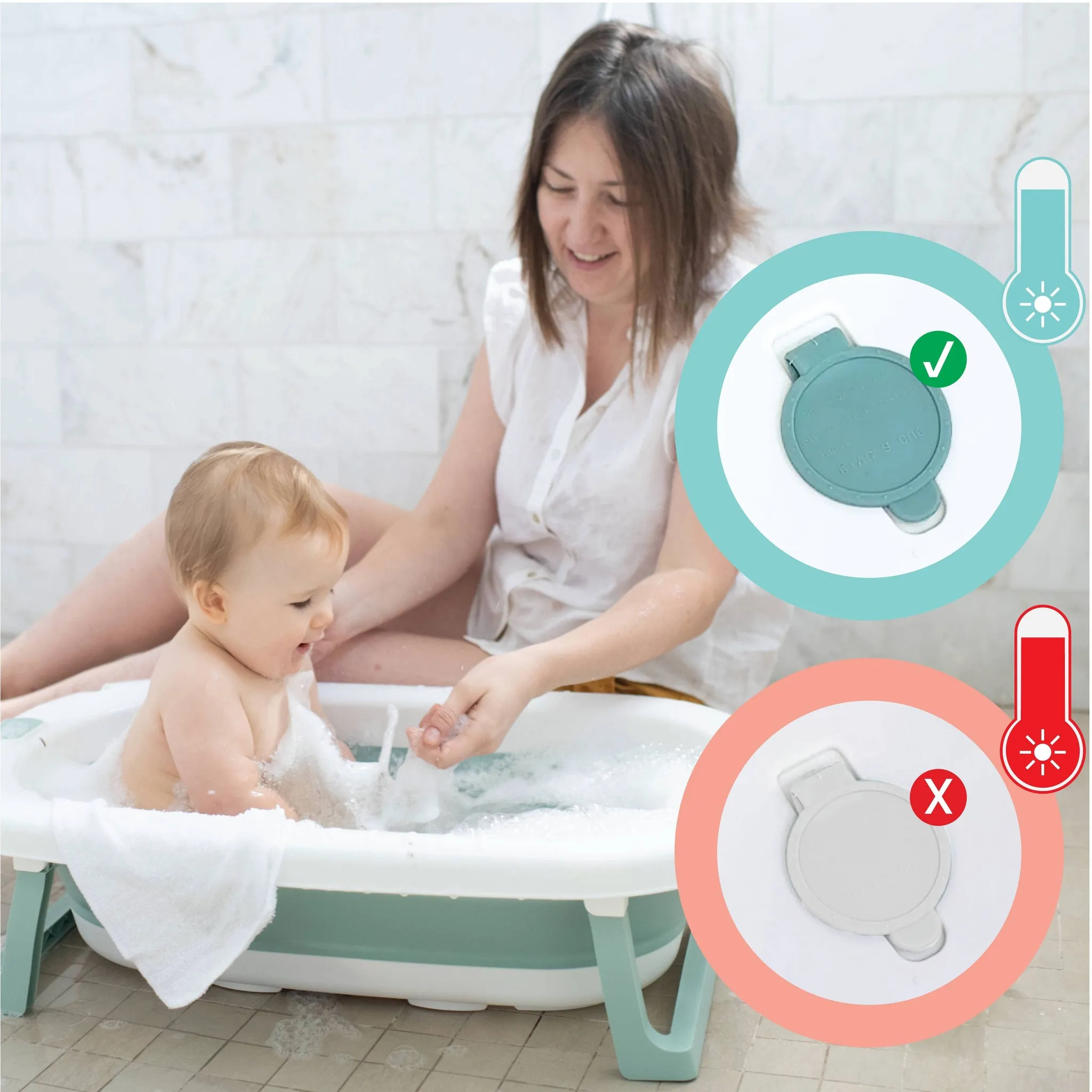 Collapsible Portable Baby Bathtub - Blue - Image 2