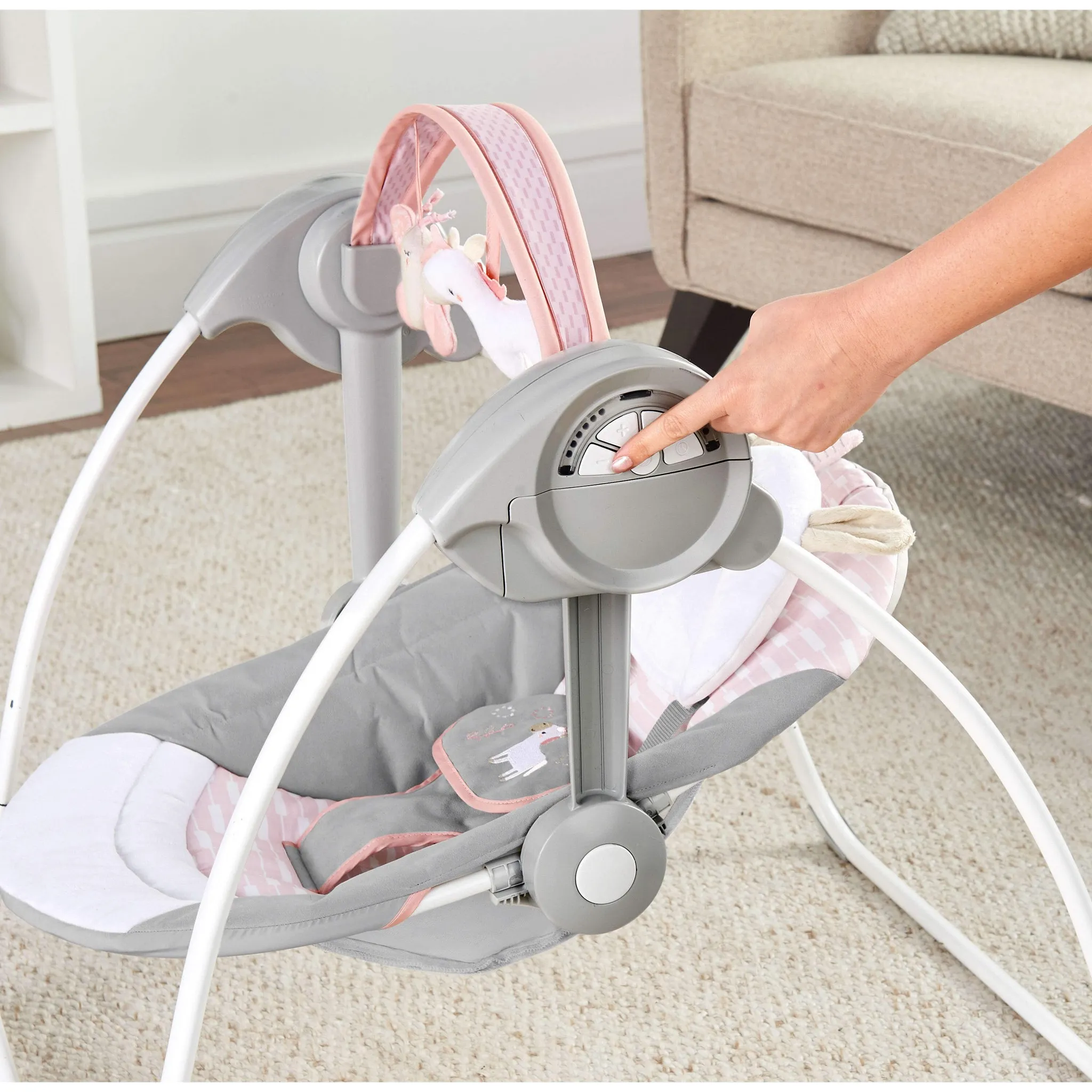 Comfort 2 Go Compact Portable Baby Swing - Flora - Image 6