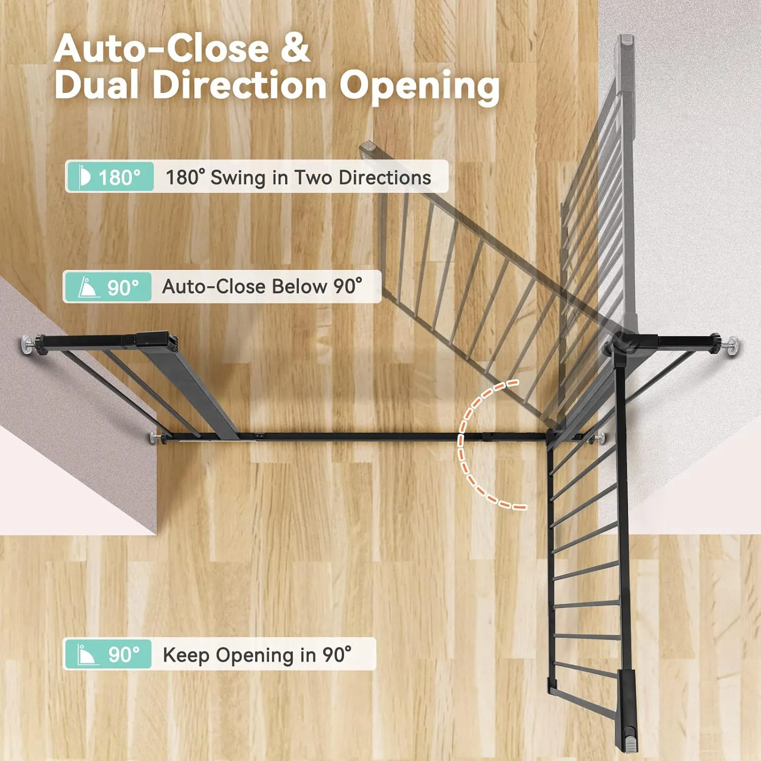30" Tall Baby Gate - Black - Image 4