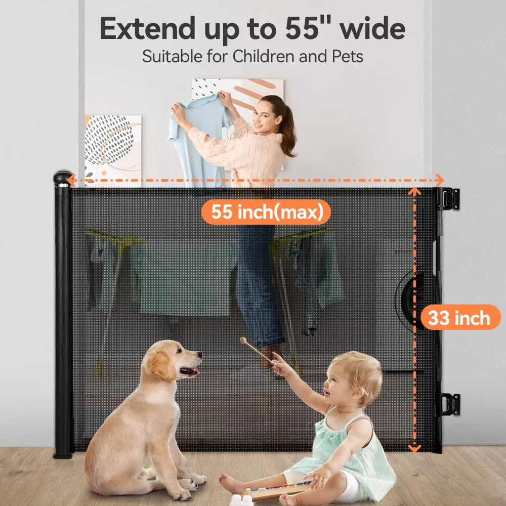Comomy Retractable Baby Gate for Stairs and Doorways - Image 3