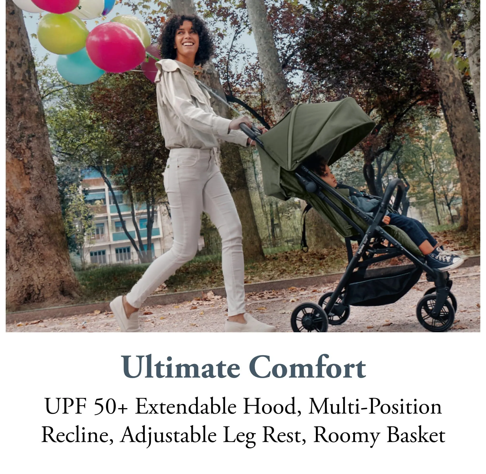 Compact Airplane Travel Stroller - Crocodile Green - Image 4
