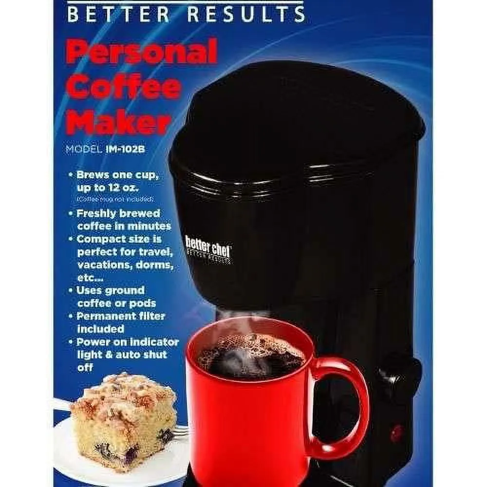 Compact Personal 1-Cup Coffee Maker - Black - Image 5
