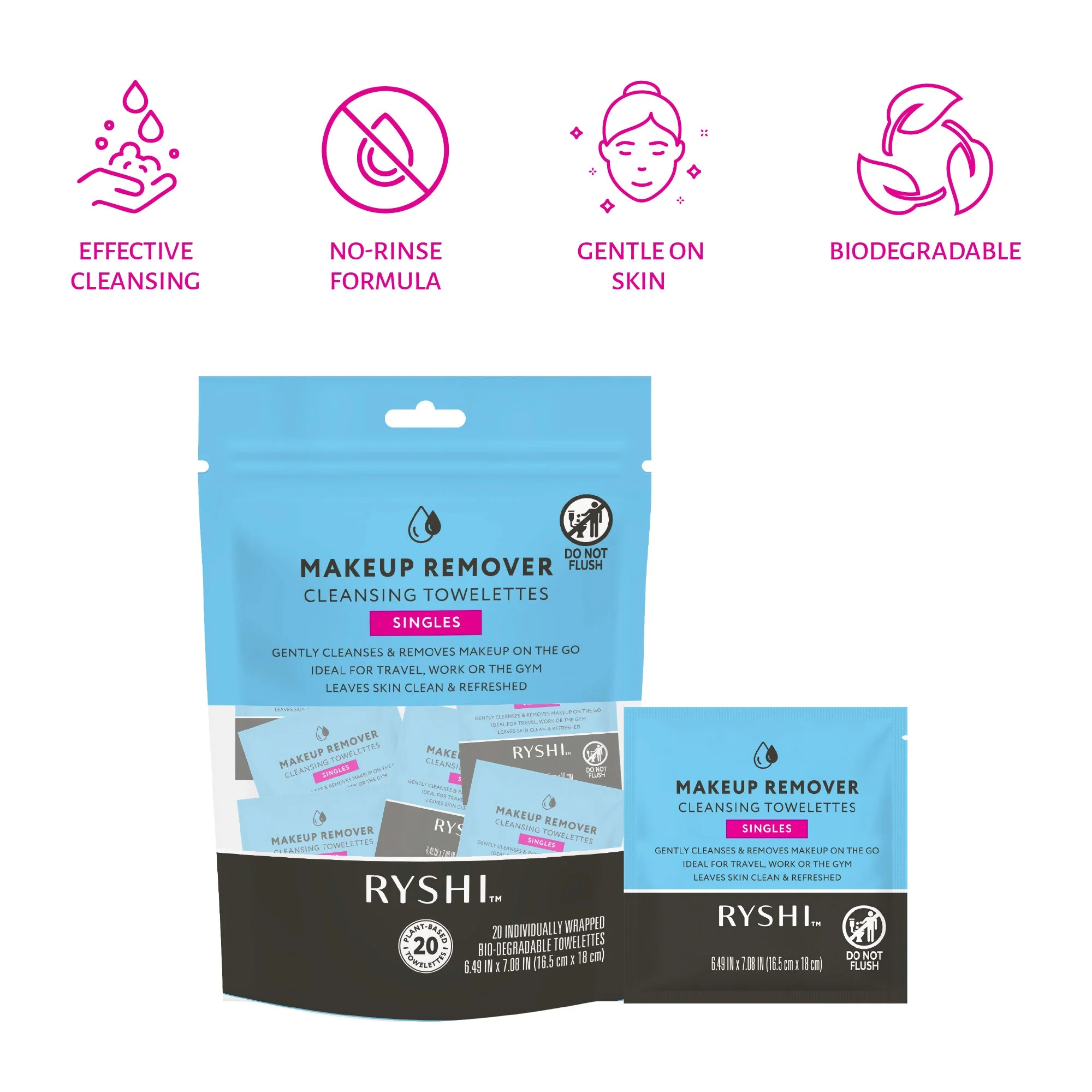 Complete Clean Beauty Bundle: Reusable Makeup Remover Cloths + Makeup Remover Cleansing Towelettes - Image 2