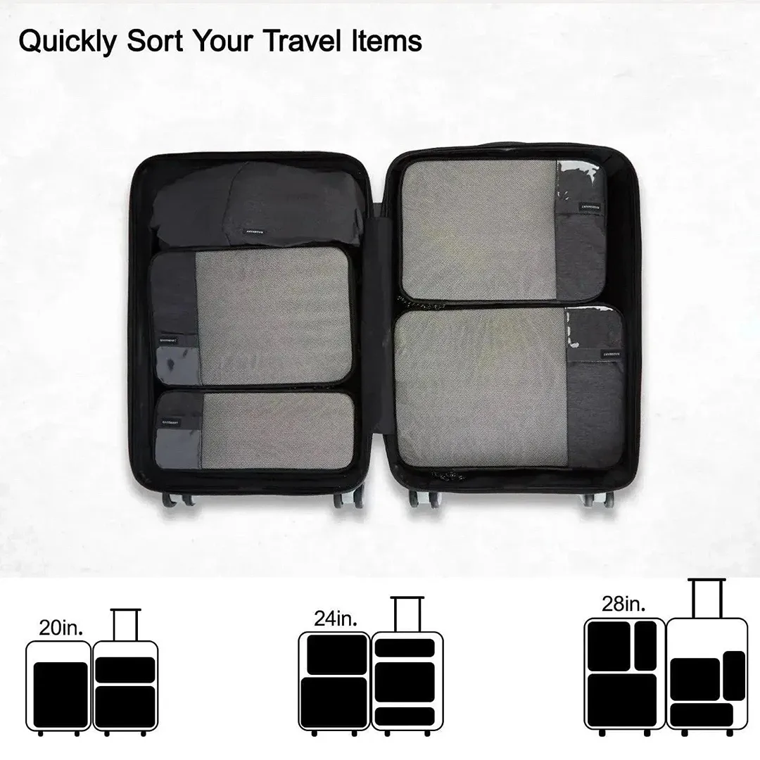 Compression Packing Cubes In Black 6 Pieces - Image 2