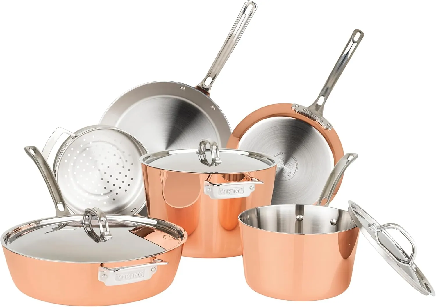 Contemporary 4-Ply Copper Cookware Set - 9 Piece - Image 5