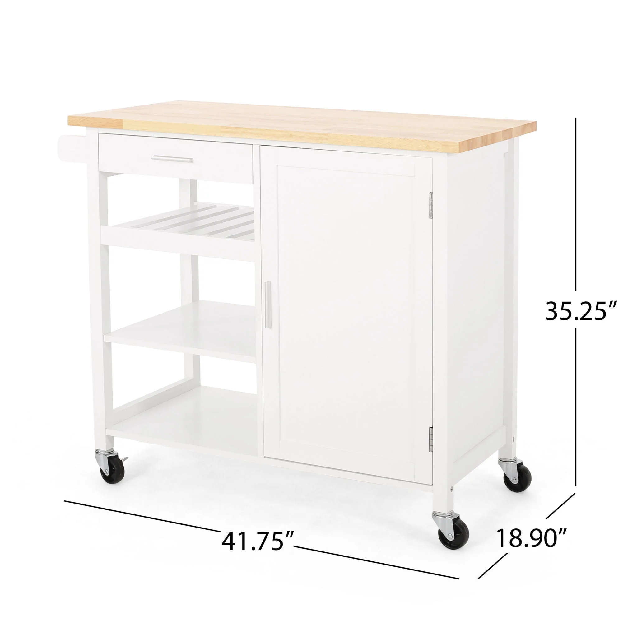 Contemporary Design Kitchen Cart With Wheels - Image 9