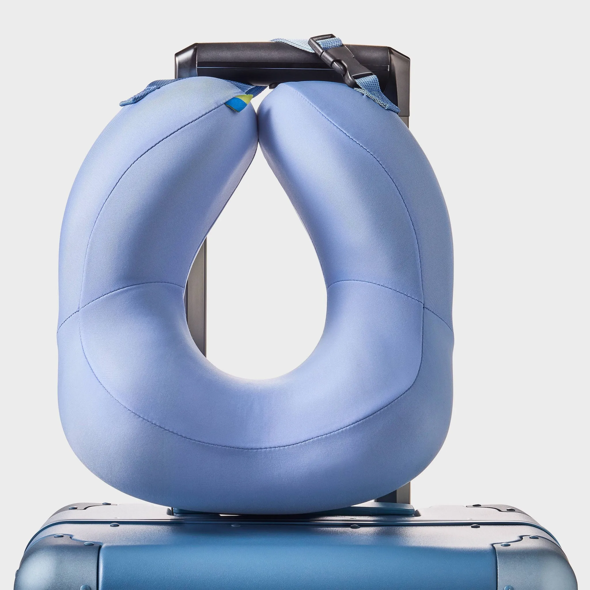 Contoured Memory Foam Neck Pillow - Open Story™ Blue - Image 2