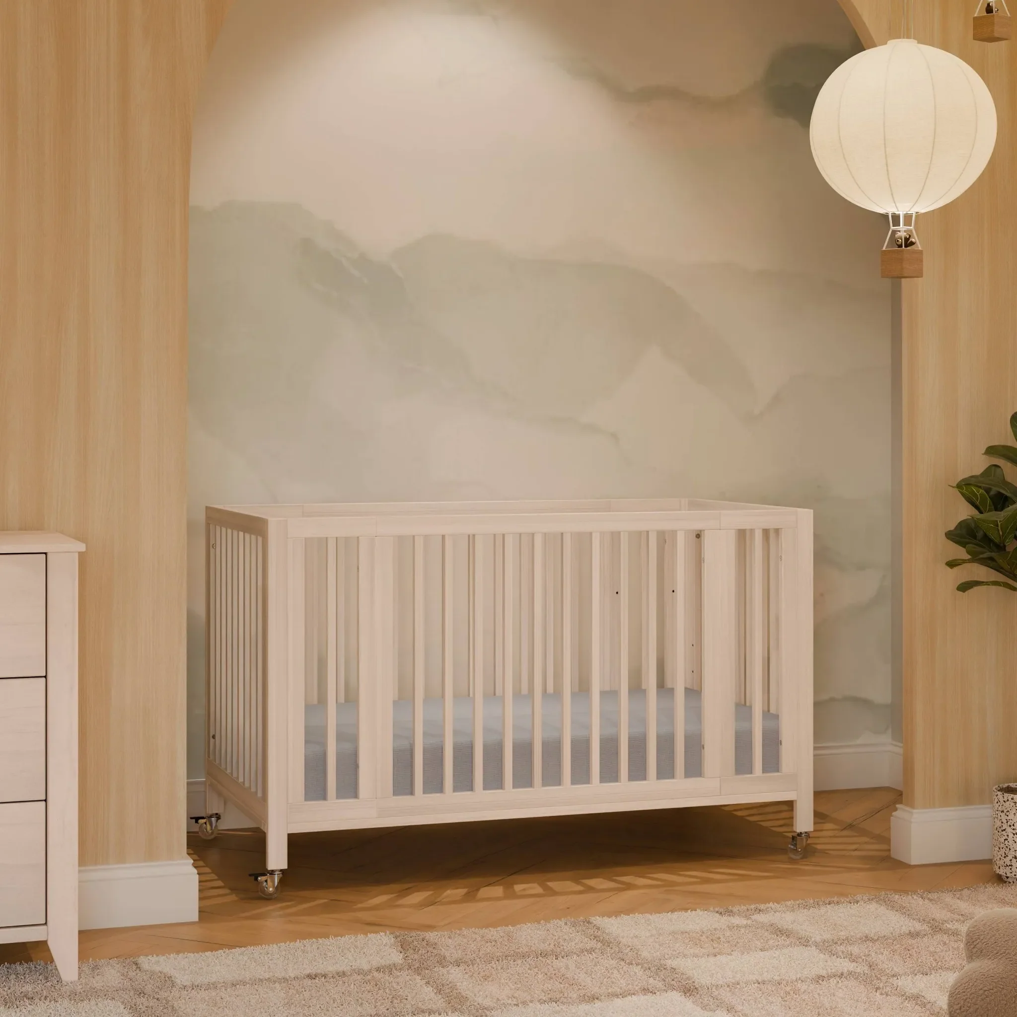 Convertible 9-in-1 Crib with Bassinet & Toddler Bed Kit - Washed Natural - Image 8