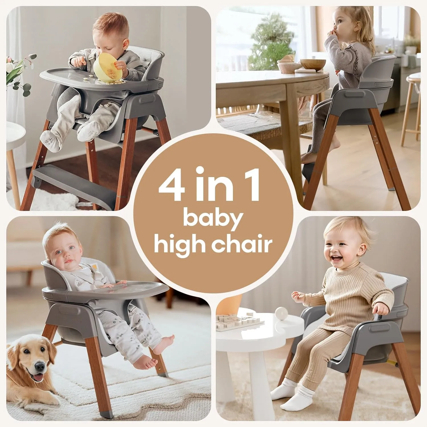 Convertible Baby High Chair - Grey - Image 2