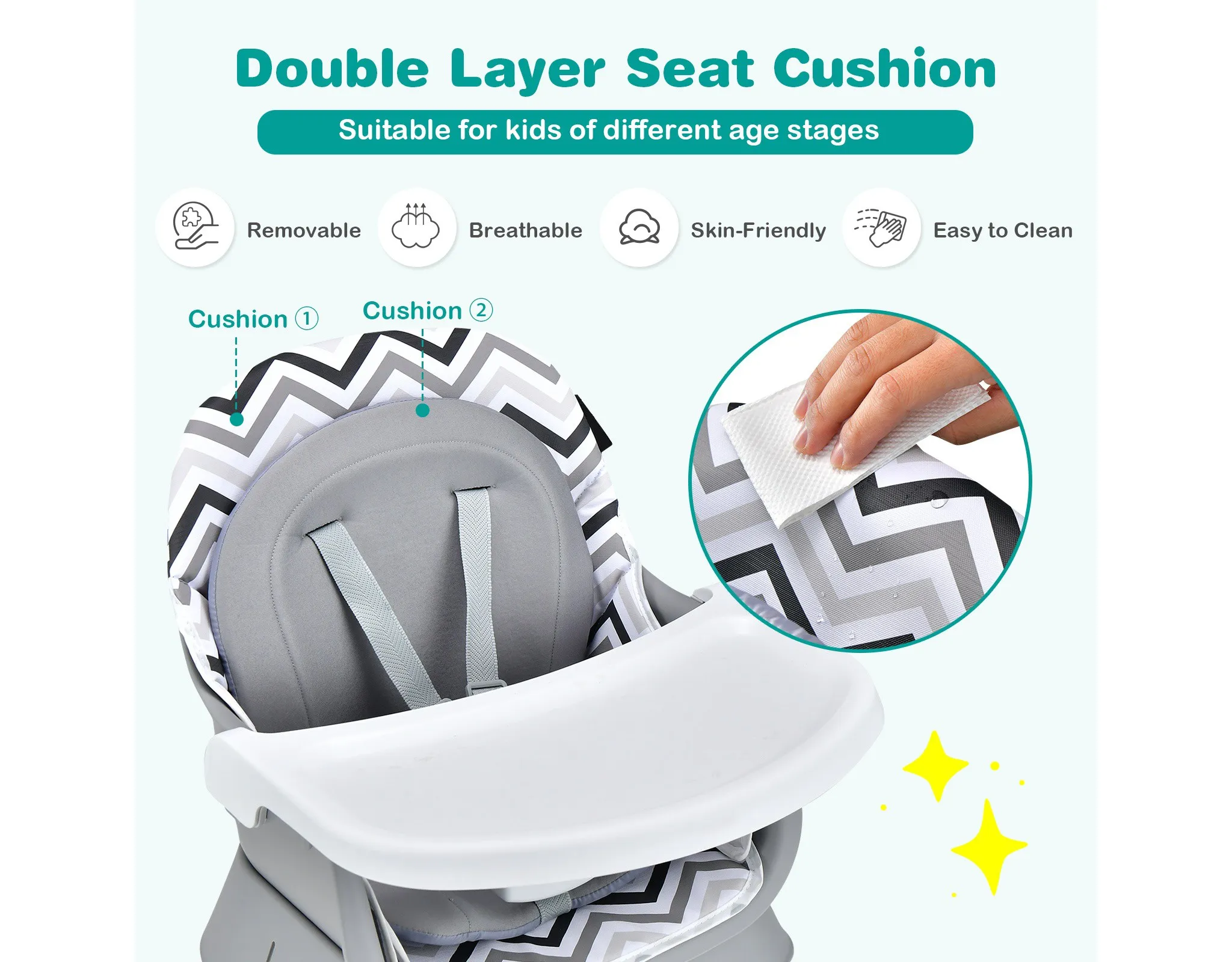 Convertible Baby High Chair - Wave Gray - Image 9
