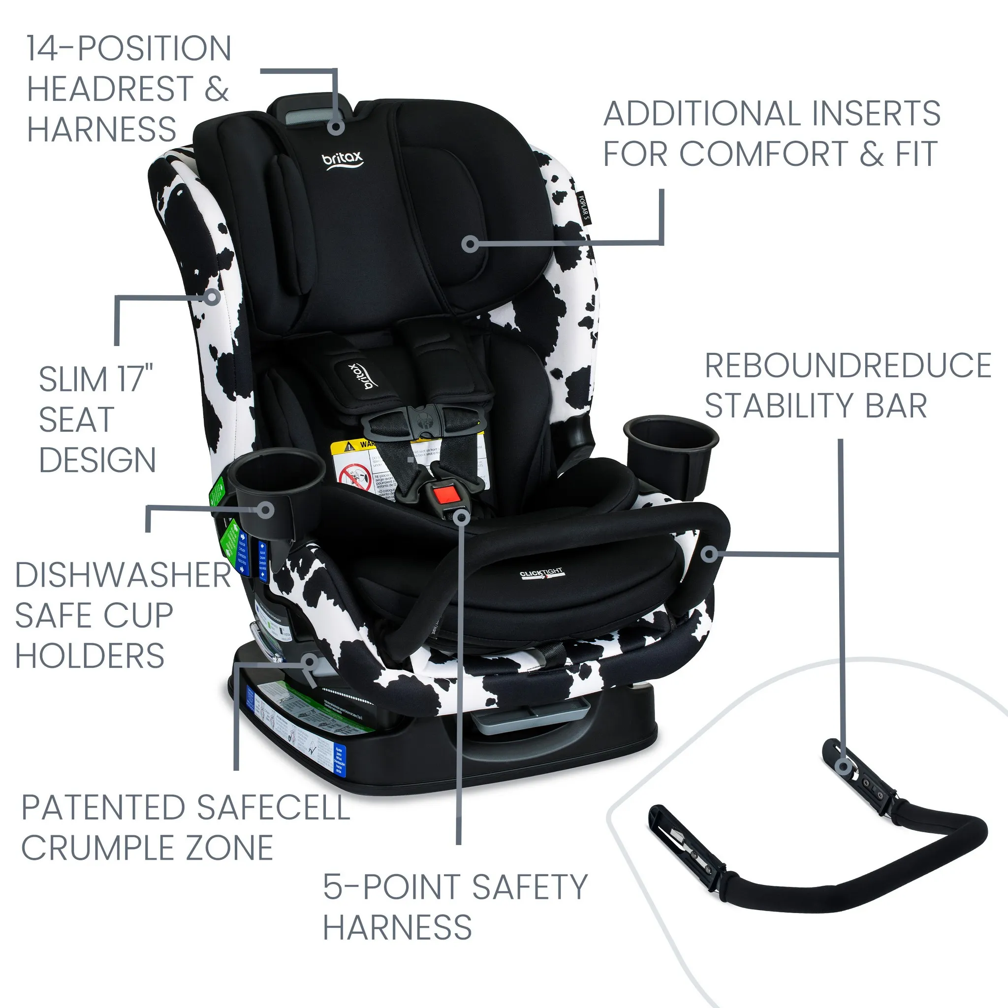 Convertible Car Seat - Cowmooflage - Image 3