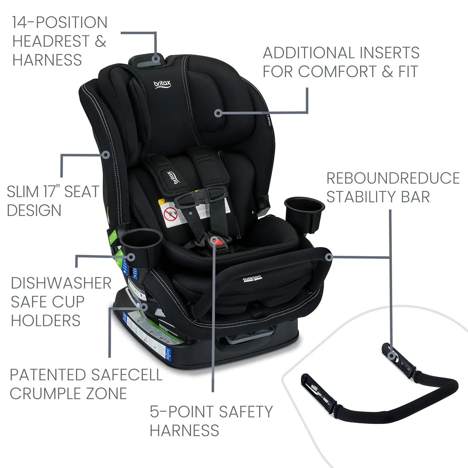 Convertible Car Seat with ClickTight Technology - Onyx - Image 3
