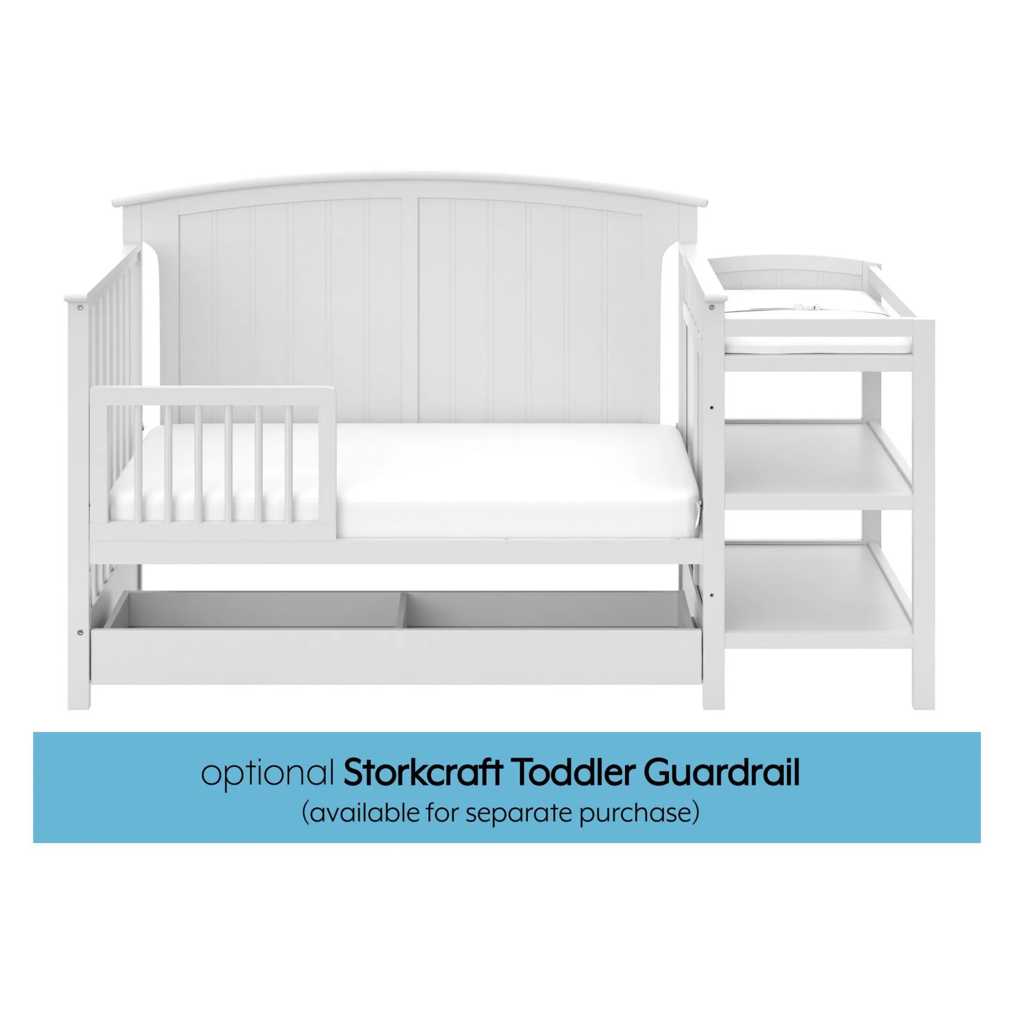 Steveston 5-in-1 Convertible Baby Crib & Changer - White - Image 5