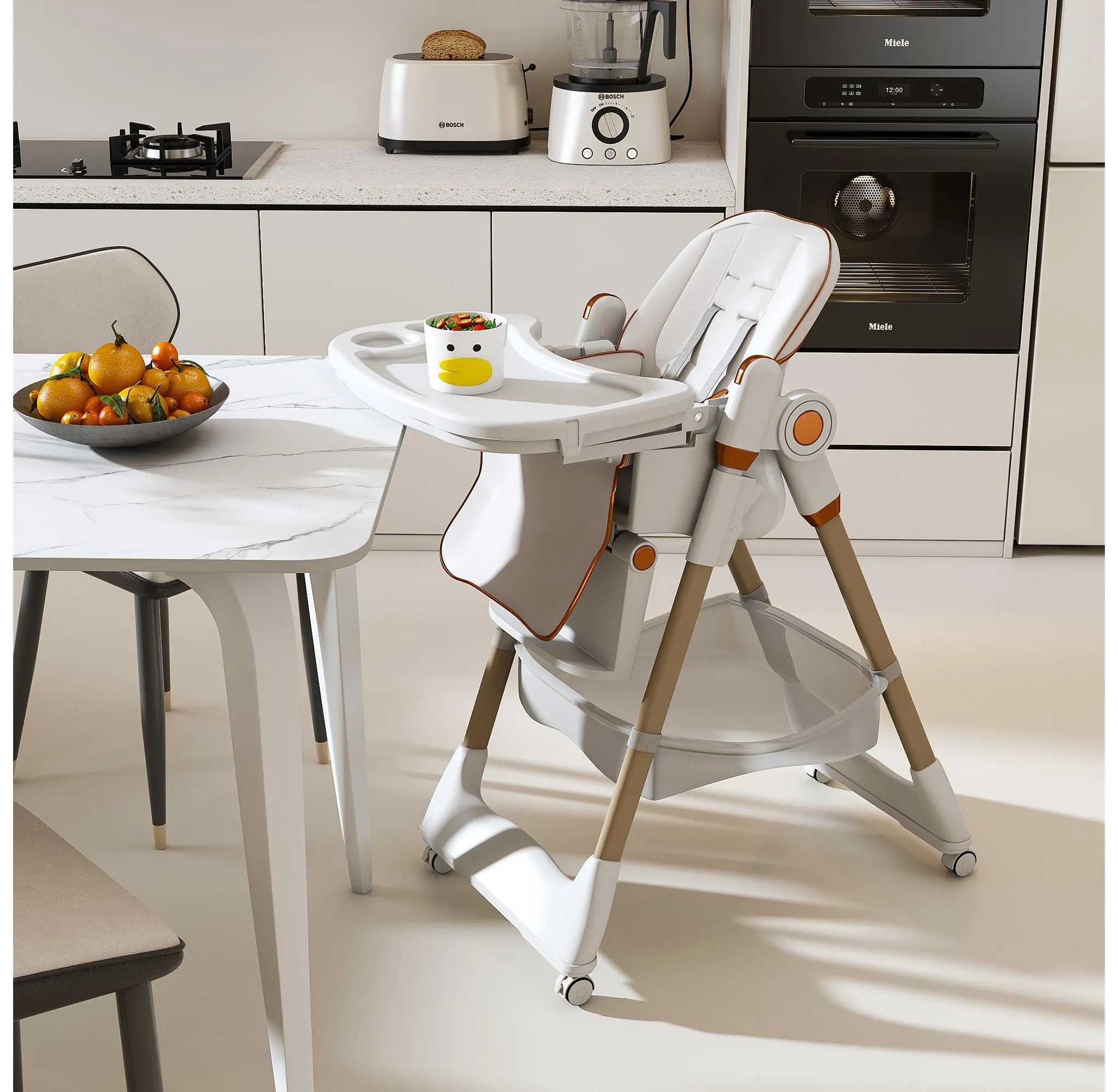 5 in 1 Convertible High Chair - White - Image 3