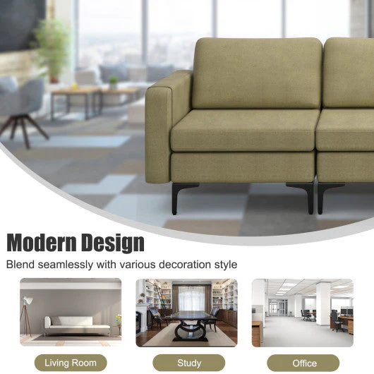 Convertible Leather Sofa Couch With Magazine Pockets 3-Seat With 2 USB Port-Green - Image 8