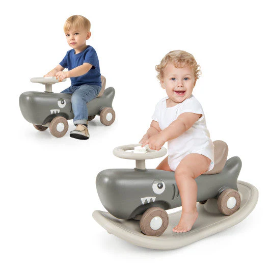 Convertible Rocking Horse and Sliding Car With Detachable Balance Board-Dark Gray - Image 12