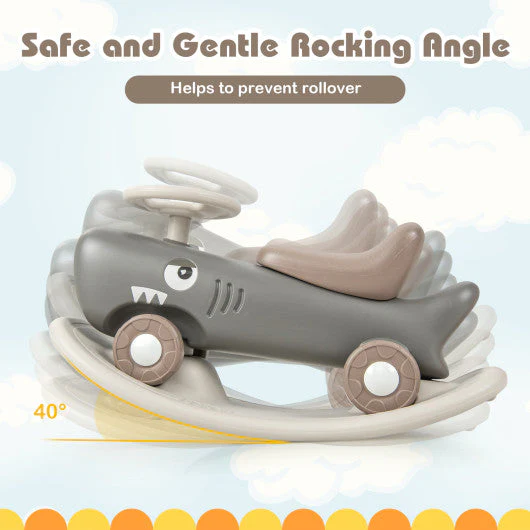 Convertible Rocking Horse and Sliding Car With Detachable Balance Board-Dark Gray - Image 15