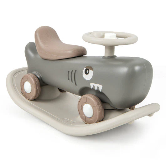 Convertible Rocking Horse and Sliding Car With Detachable Balance Board-Dark Gray - Image 6