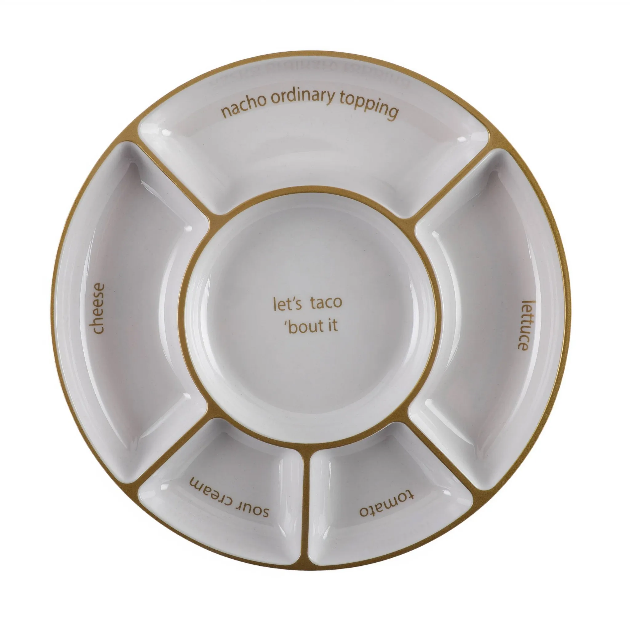 Sectional Serving Platter Cream/Gold