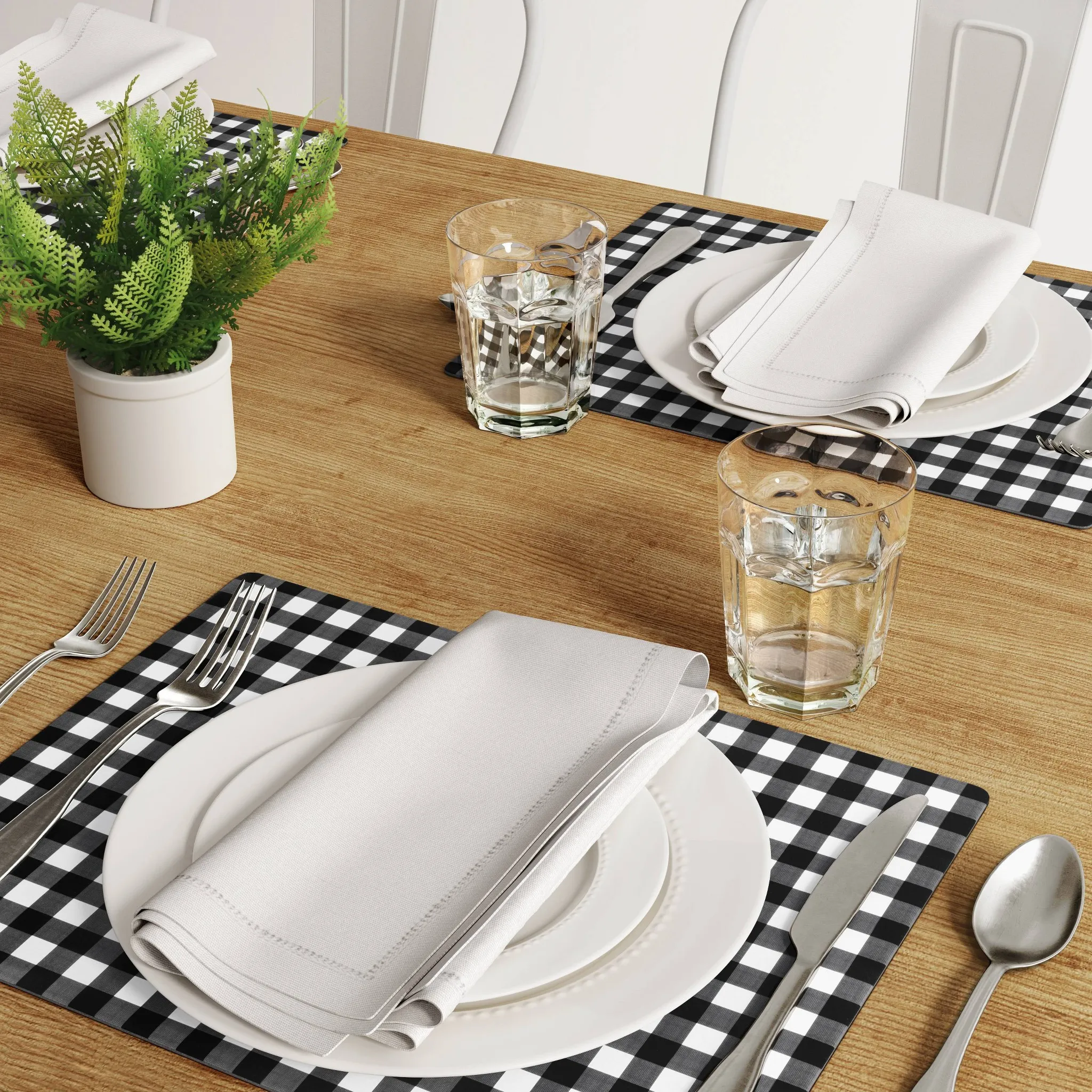 Cork Buffalo Check Placemat - Black - Image 2