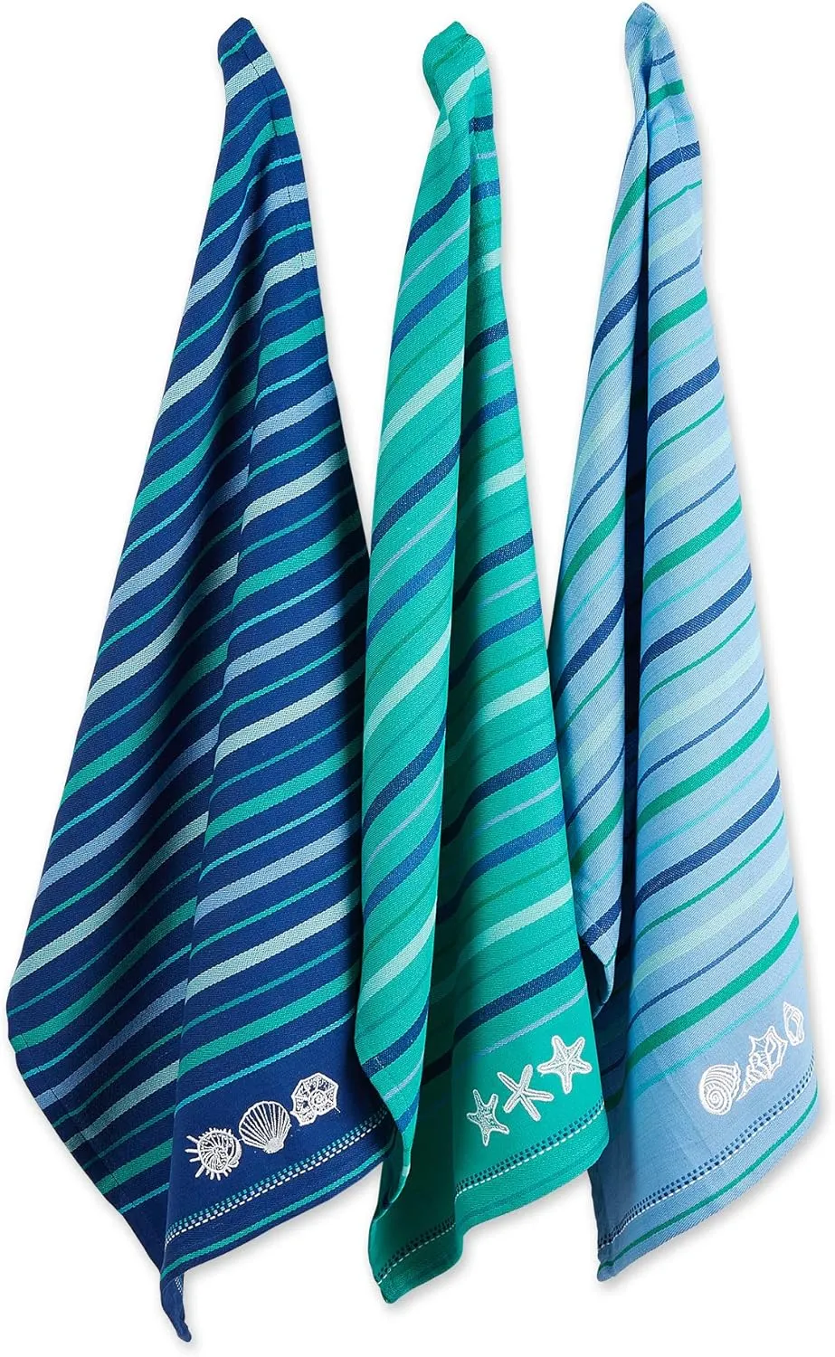 Cotton Embroidered Dishtowels - Blue - Image 2