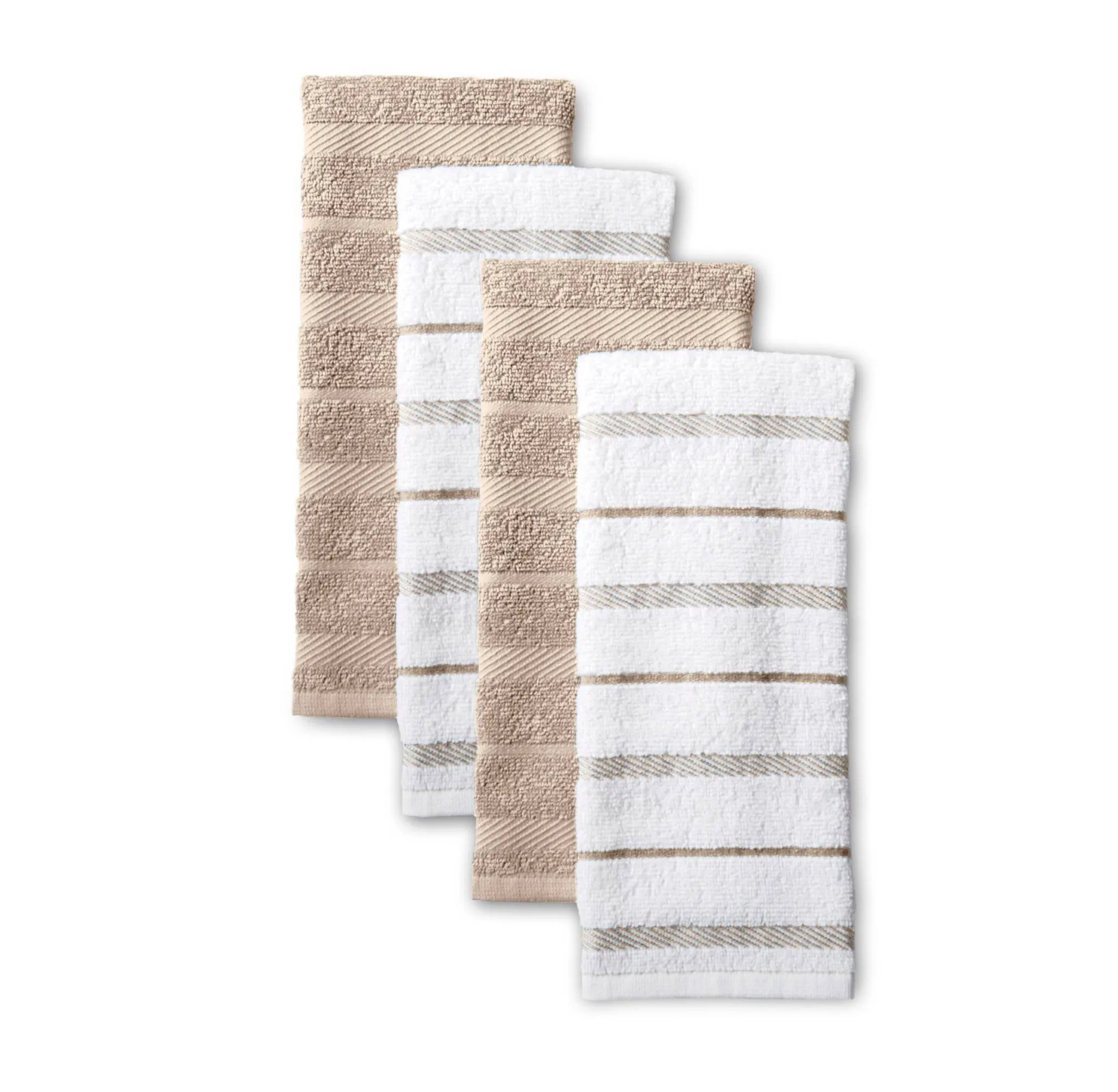 Cotton Kitchen Towel Set - Tan Stripe