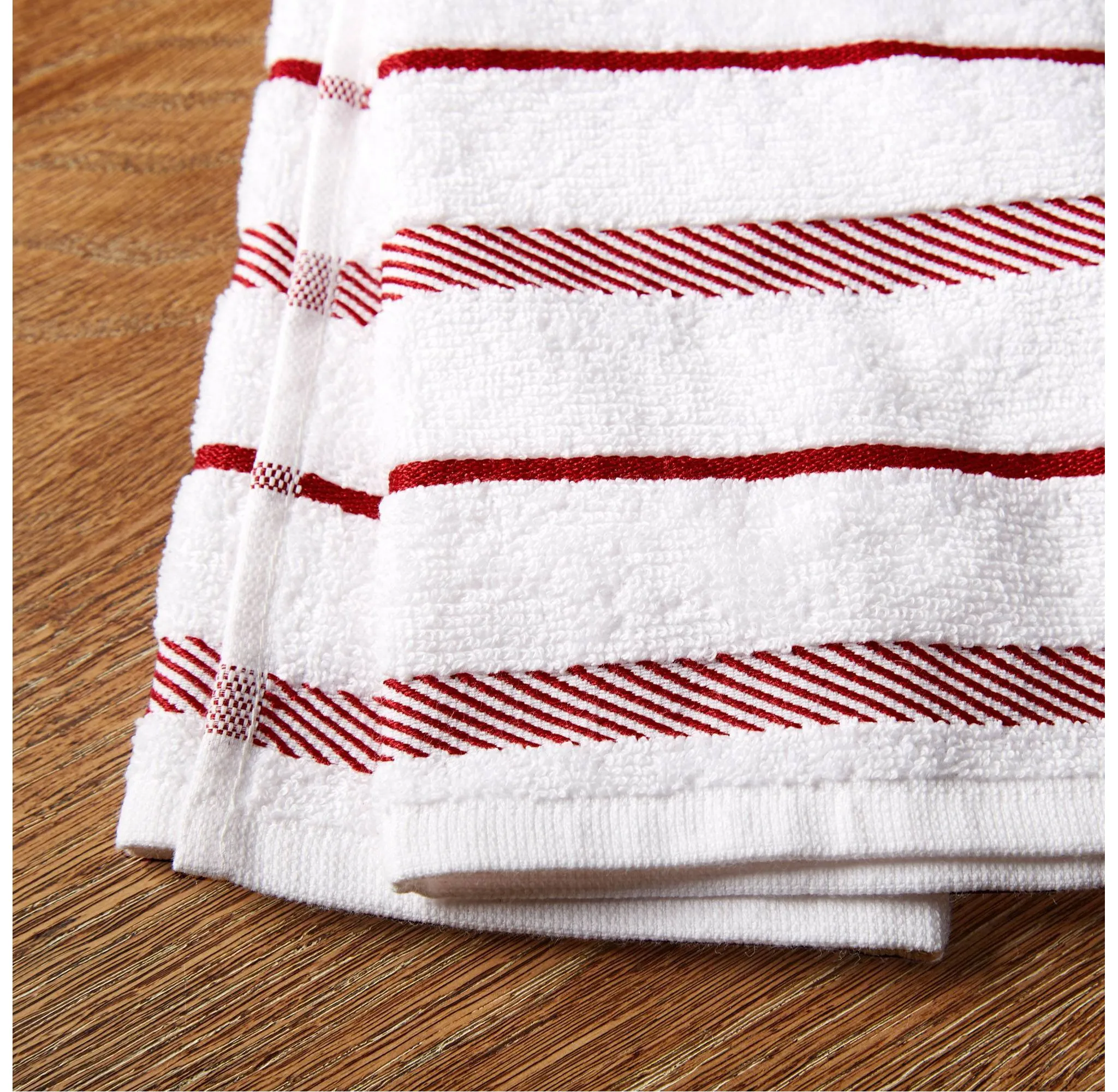 Cotton Kitchen Towels Set - Red - Image 4
