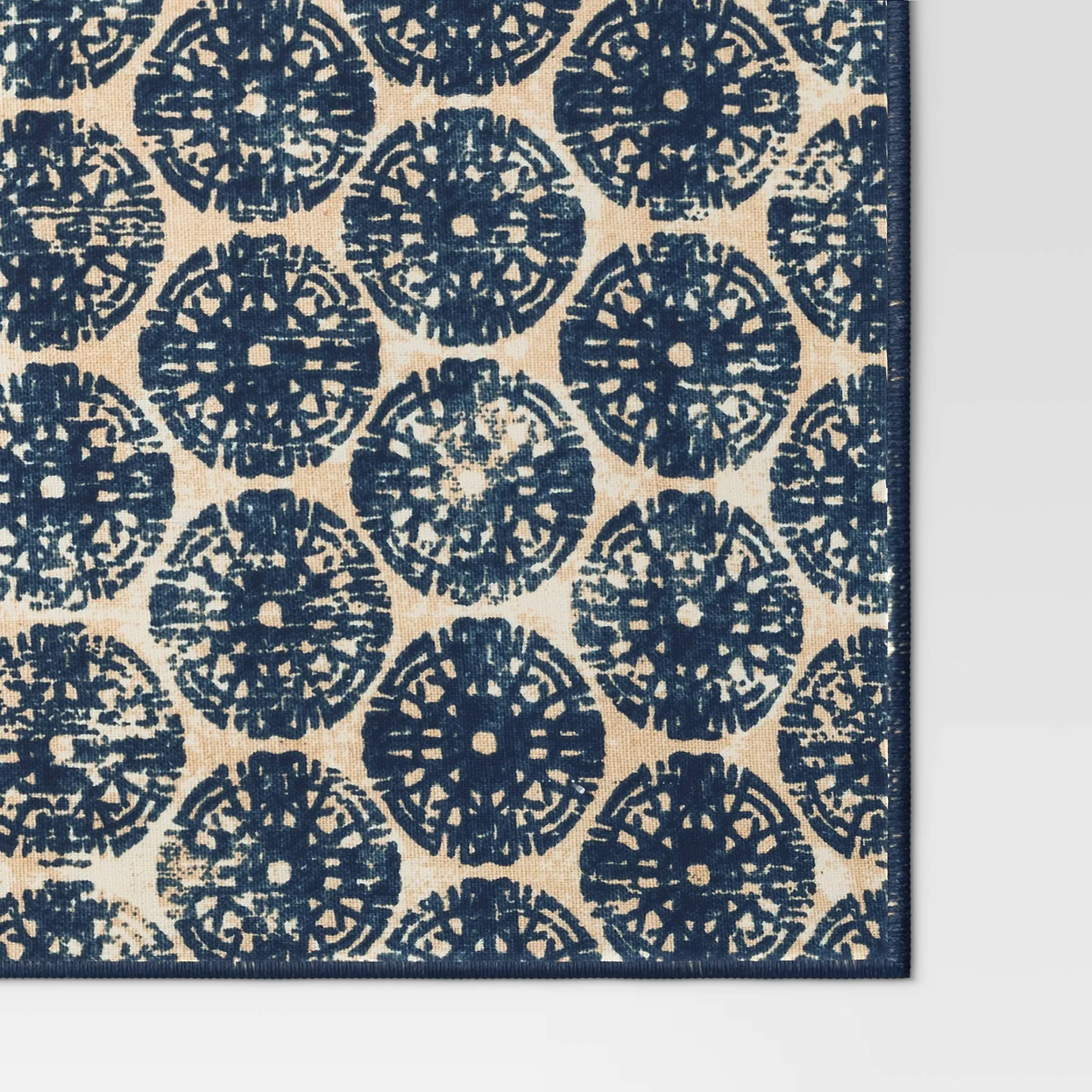 Cotton Medallion Print Placemat - Blue - Image 3