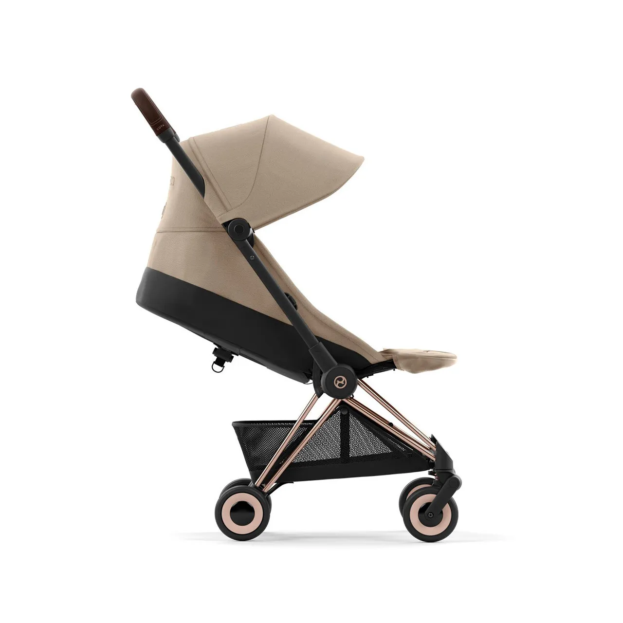 COYA Stroller - Rose Gold Frame + Cozy Beige Seat - Image 4