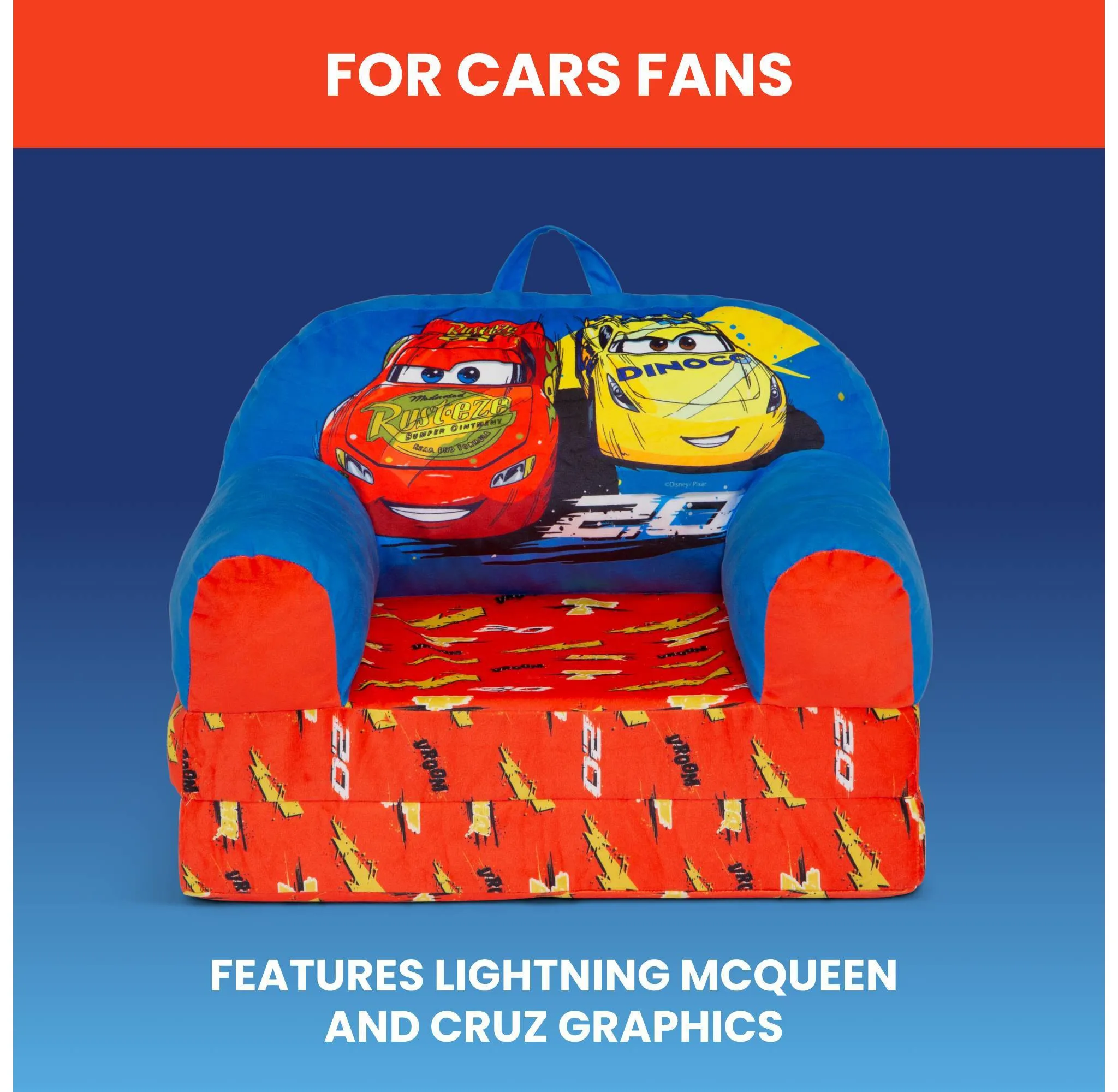 Cozee Buddy Flip, Cars-Out Kids Chair - Image 4